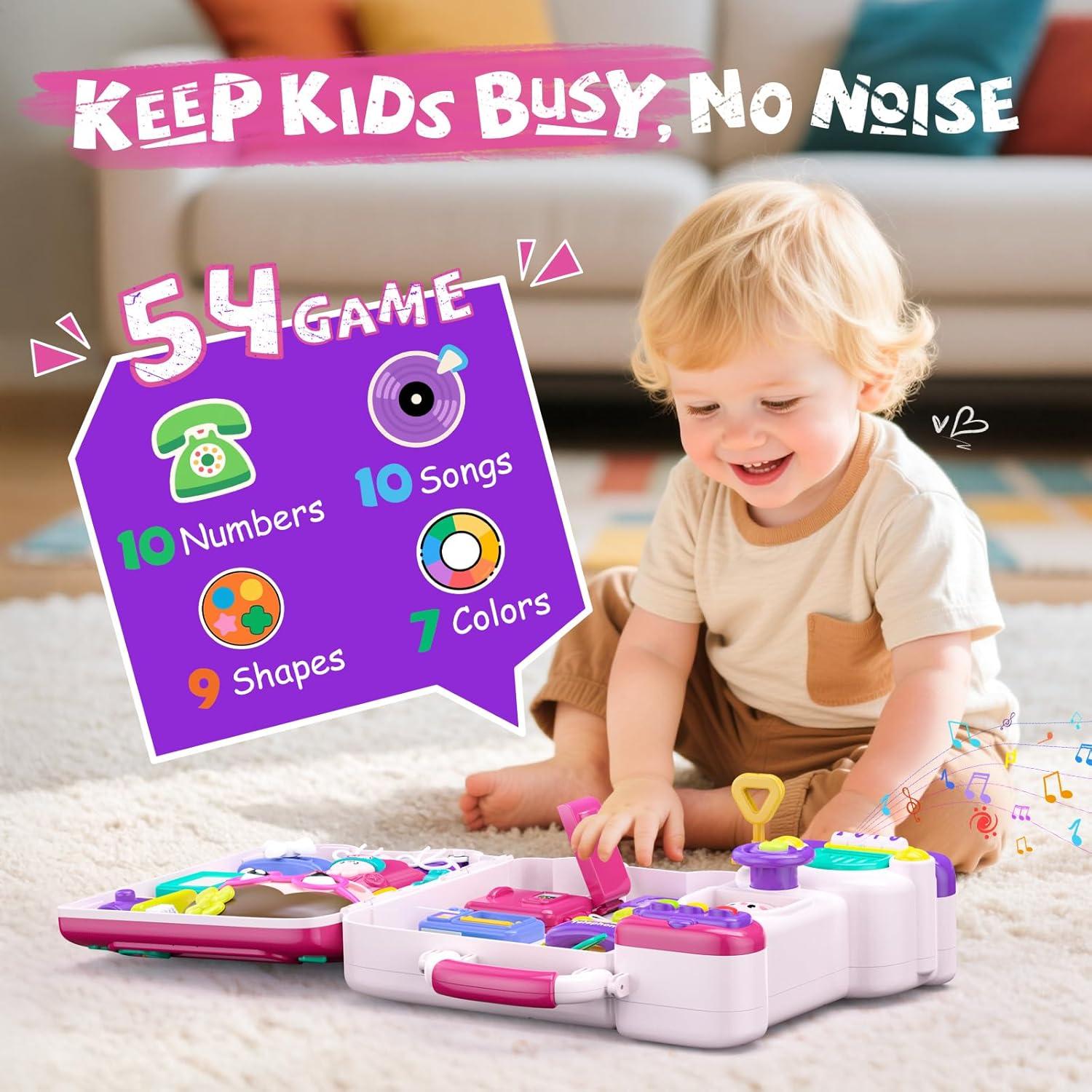 Juguete Busy Board Montessori Vanvimen 54-en-1 para Niños 1-3 Años