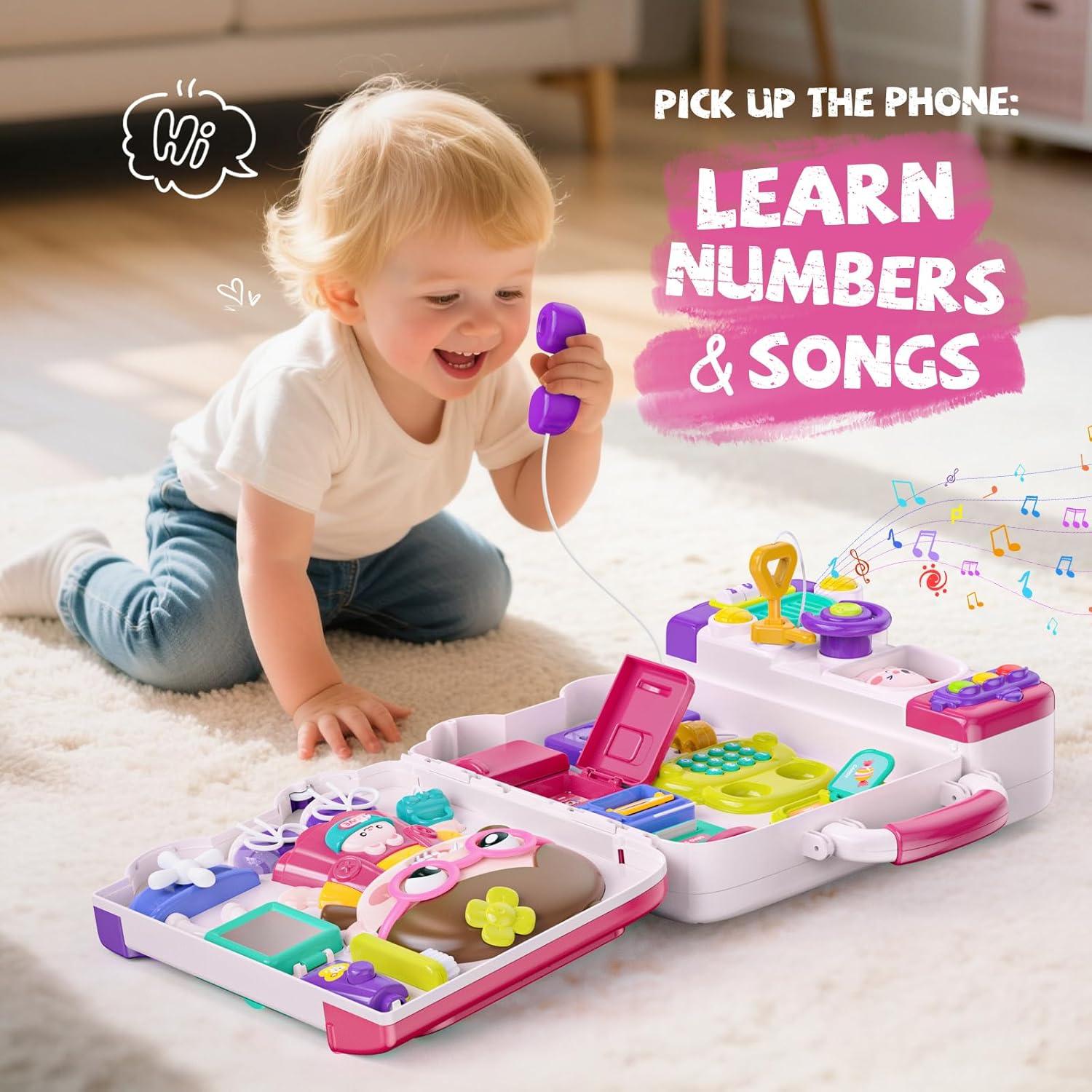 Juguete Busy Board Montessori Vanvimen 54-en-1 para Niños 1-3 Años