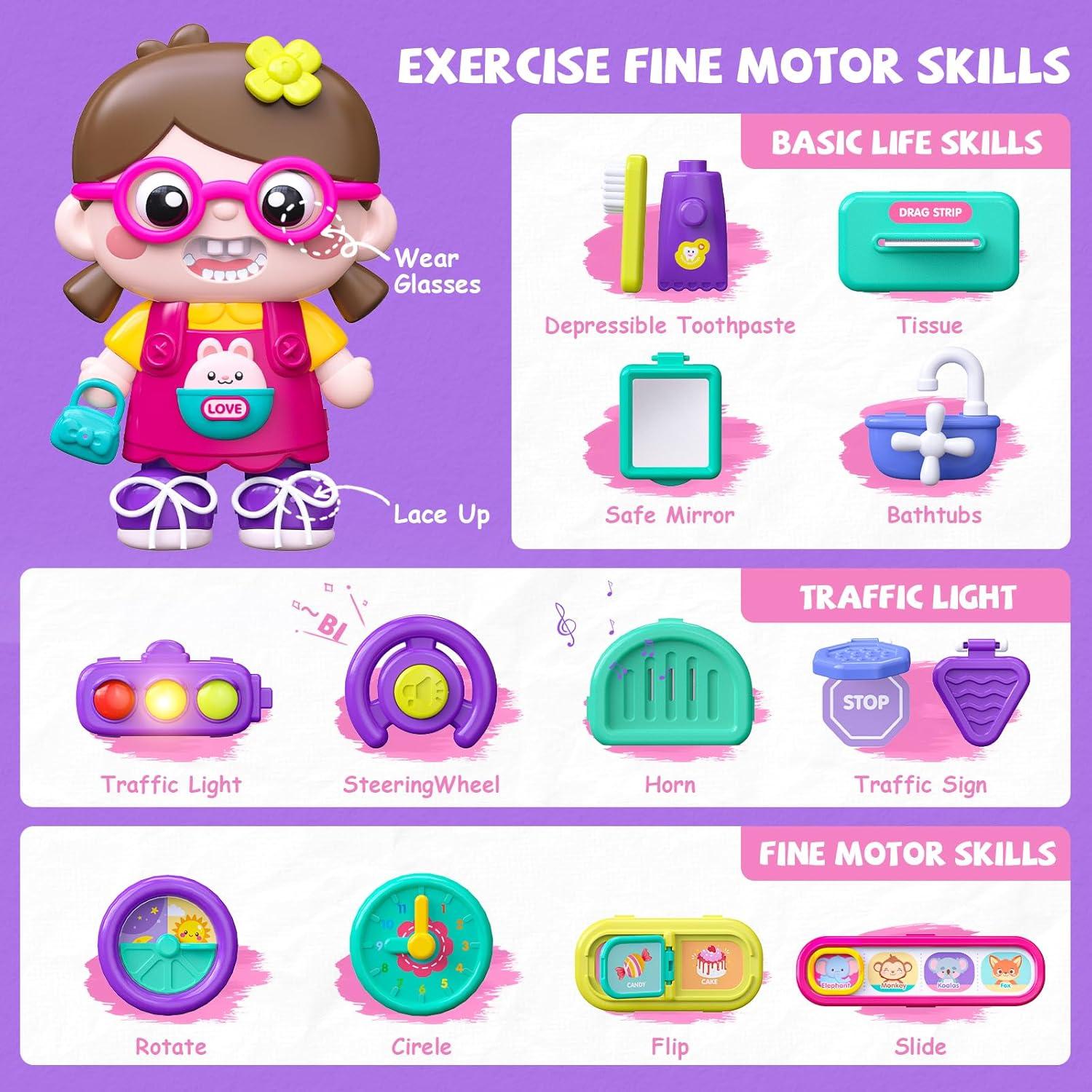 Juguete Busy Board Montessori Vanvimen 54-en-1 para Niños 1-3 Años