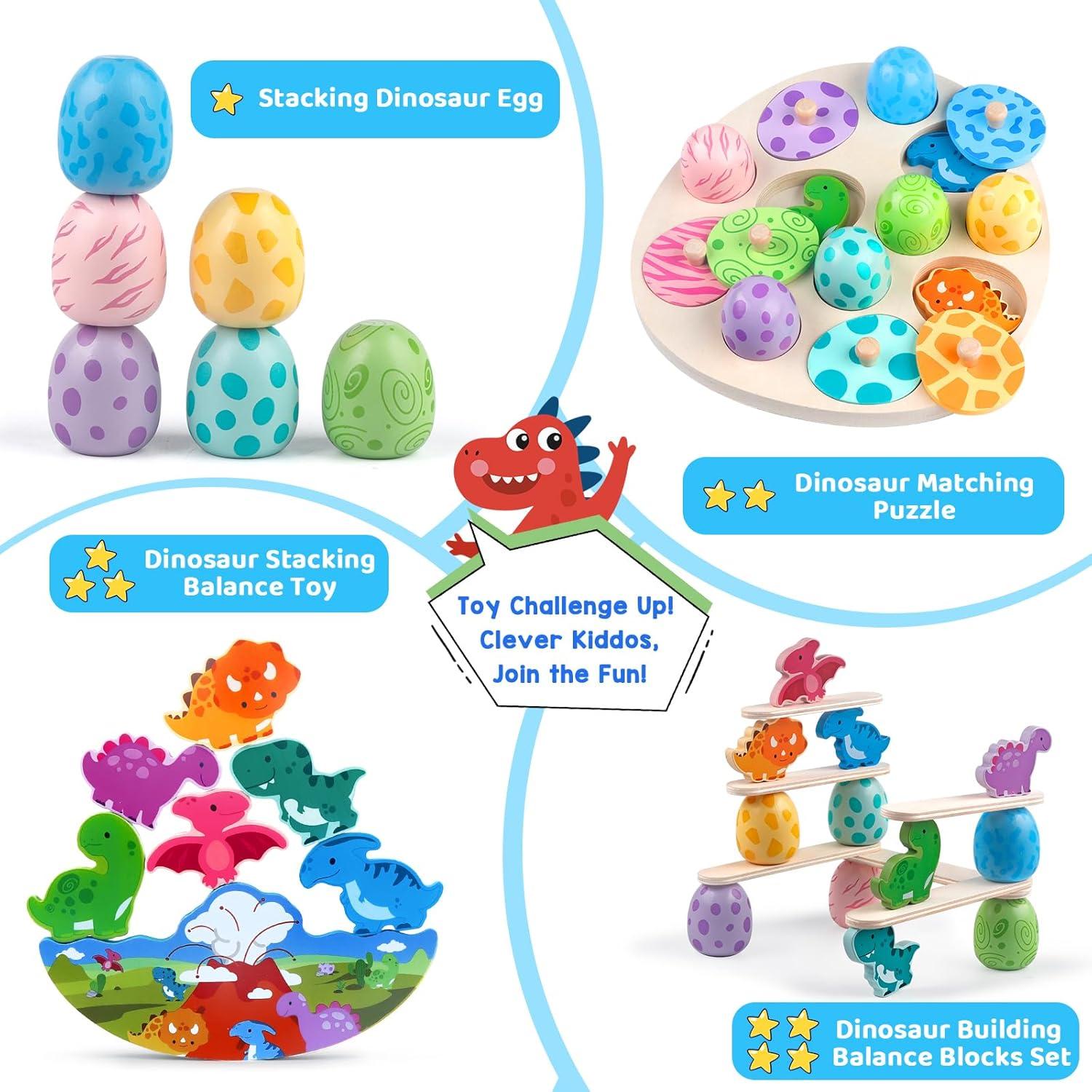 Juguete Montessori Dinosaurios Aliex 4 en 1 para Niños 12+ Meses