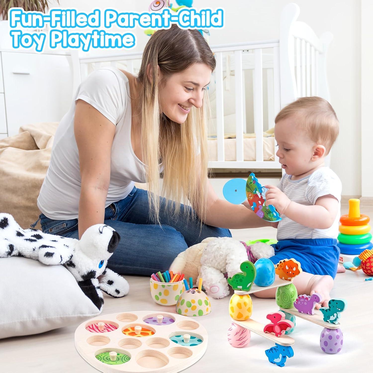 Juguete Montessori Dinosaurios Aliex 4 en 1 para Niños 12+ Meses