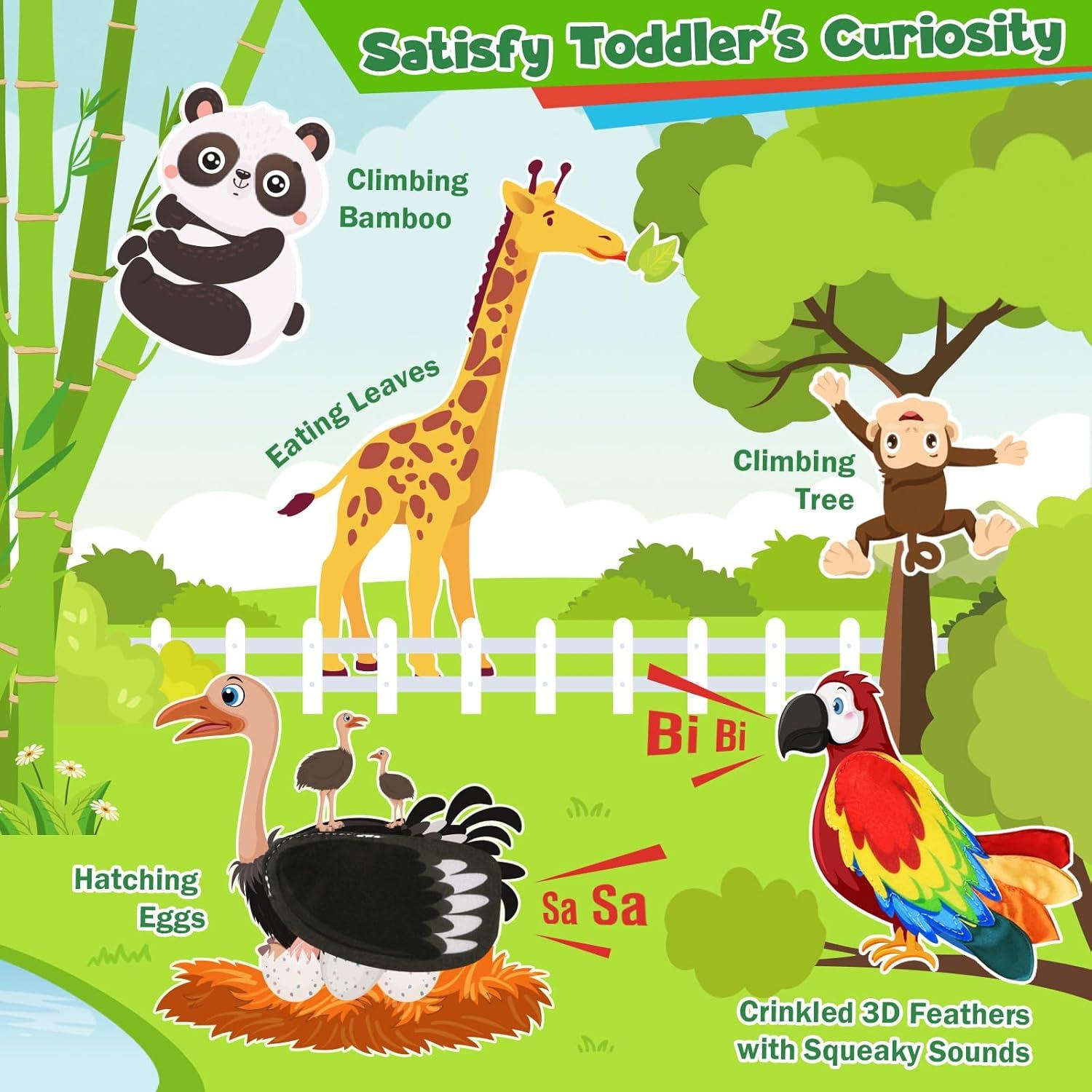 Libro Ocupado Montessori Asten para Niños 1-4 Años Zoológico