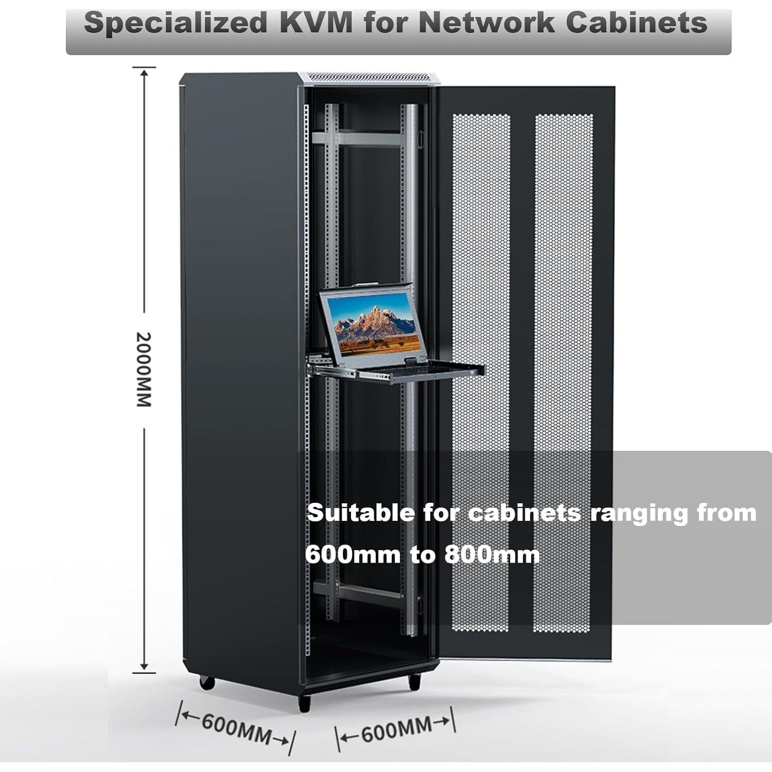 Interruptor KVM HDMI 8 Puertos MT-VIKI con Monitor LCD 15.6"