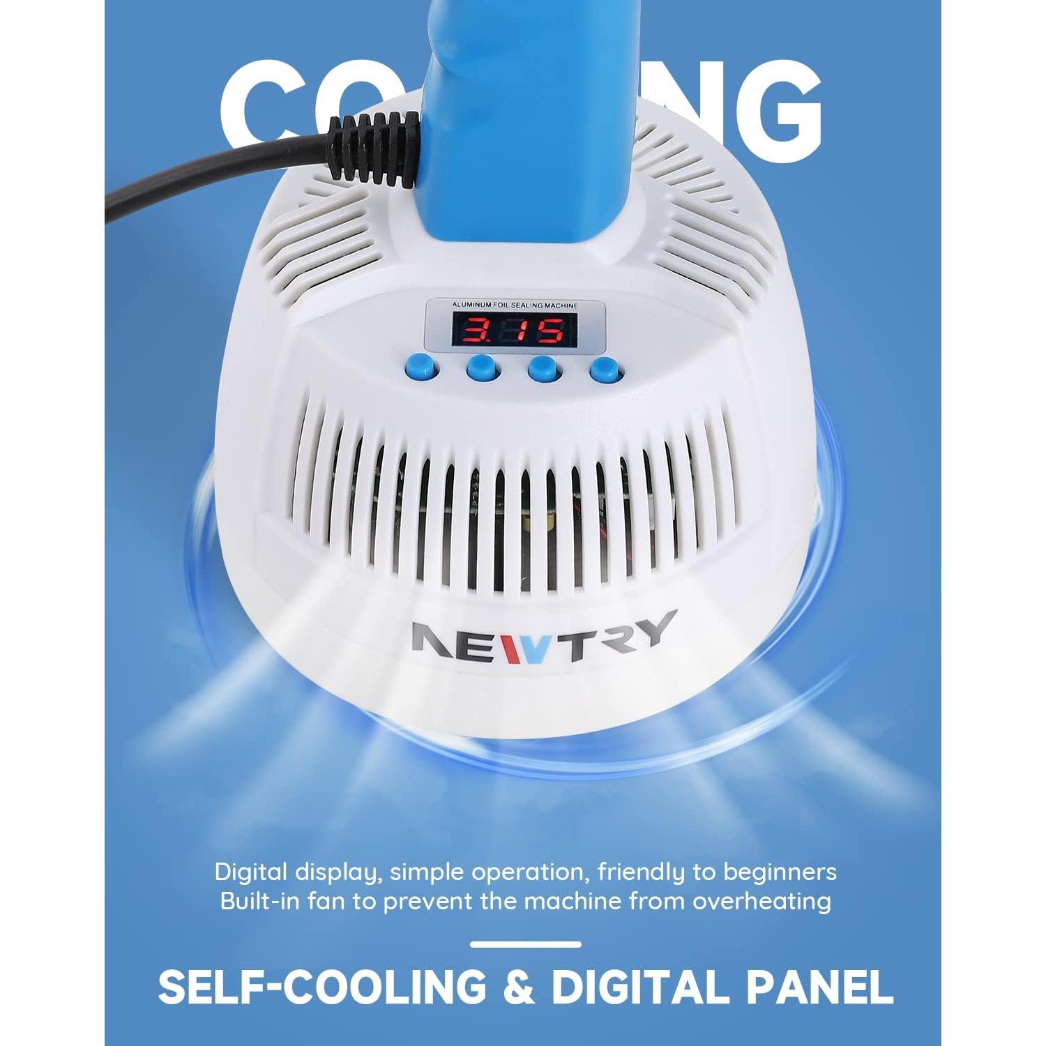 Sellador por Inducción NEWTRY 20-100mm 800W 220V Manual