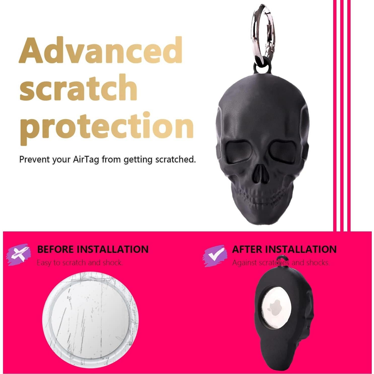 Funda Protectora GOLLEY para AirTag 2022 - Esqueleto Negro