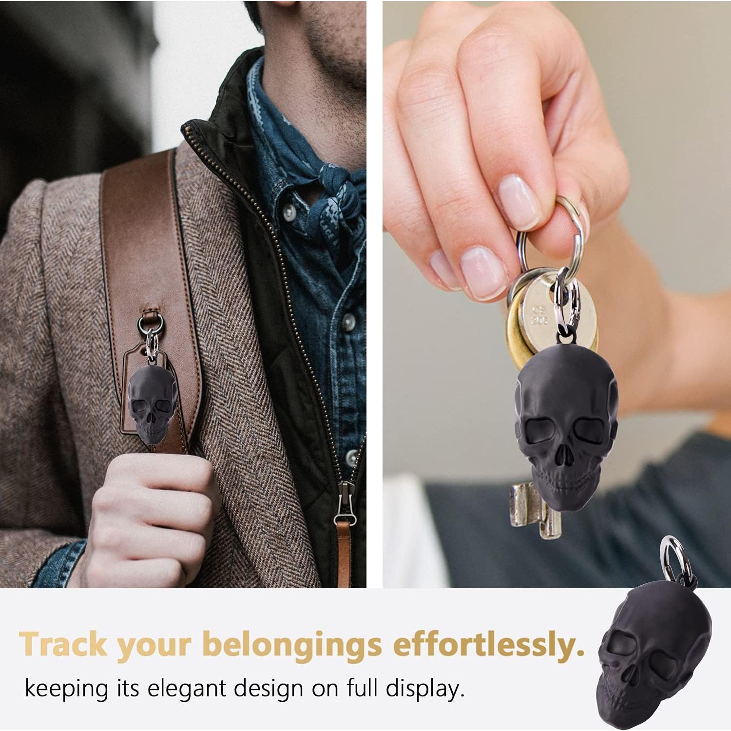 Funda Protectora GOLLEY para AirTag 2022 - Esqueleto Negro