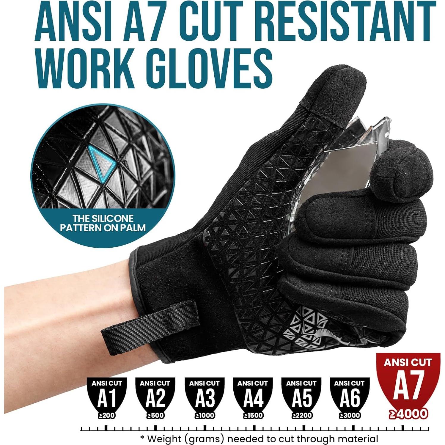 Guantes de Trabajo Resistentes a Cortes A7 y Perforaciones L5 - Somor - Talla S