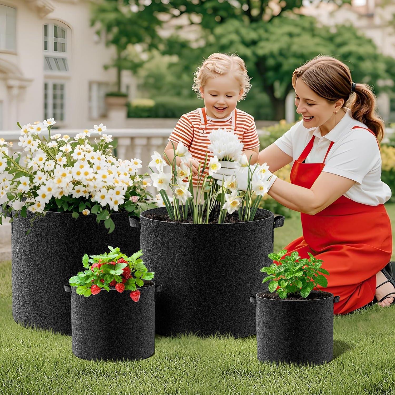 Bolsas de Cultivo de Tela Land Guard 4-Pack 18.93L Negras