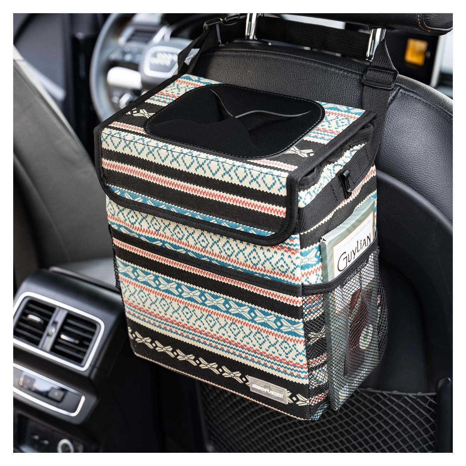 Basurero de Auto SIBOFUEGO 8.7L a Prueba de Fugas Motivo Beige