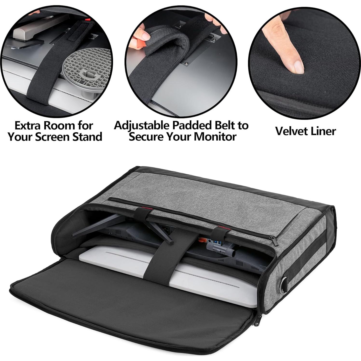 Funda Acolchada para Monitor Trunab 24" Gris - Soporta 2 Pantallas