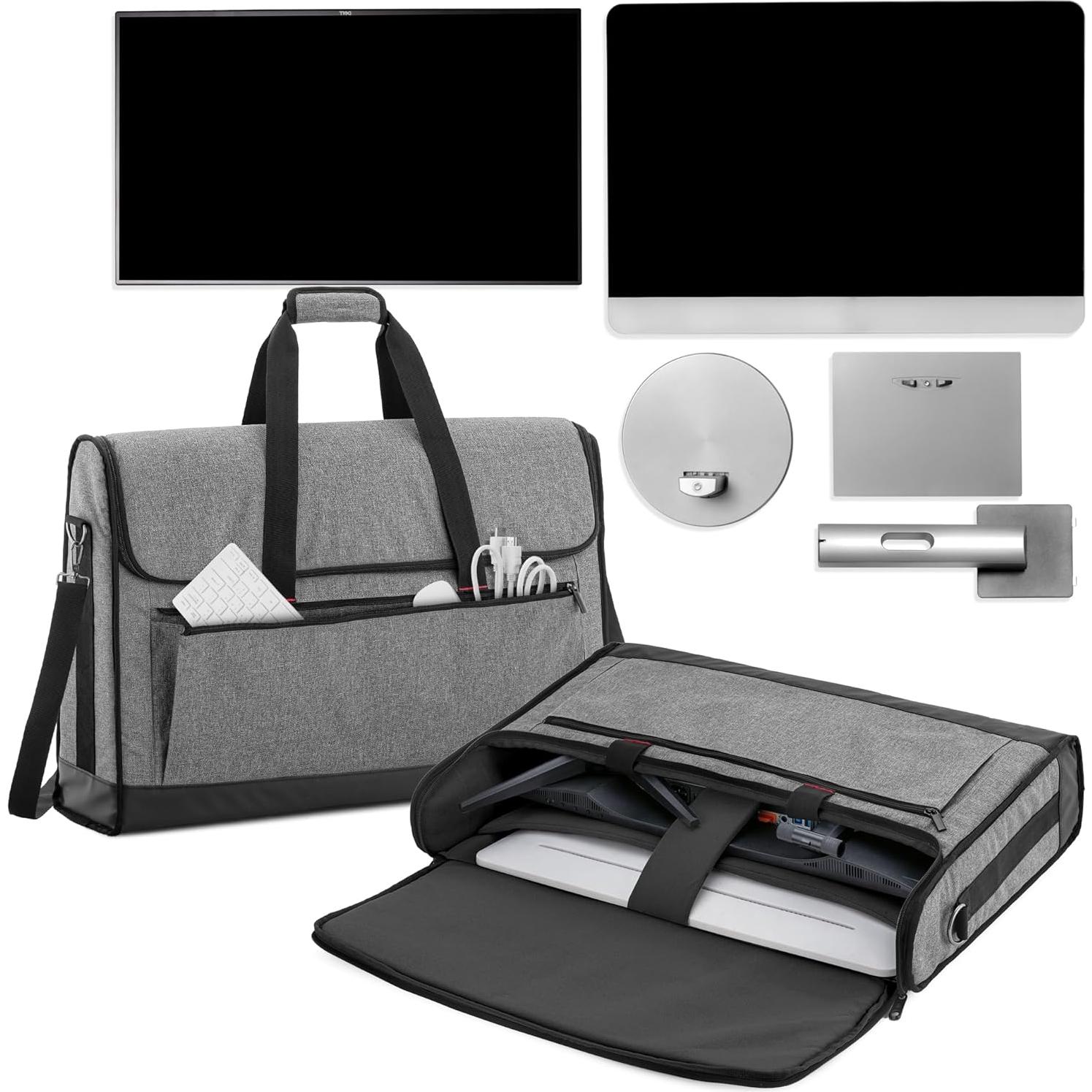 Funda Acolchada para Monitor Trunab 24" Gris - Soporta 2 Pantallas