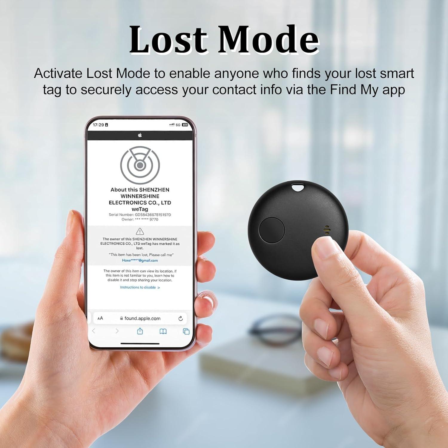 Rastreador Bluetooth Geevon Smart Tag 2P Negro para iOS