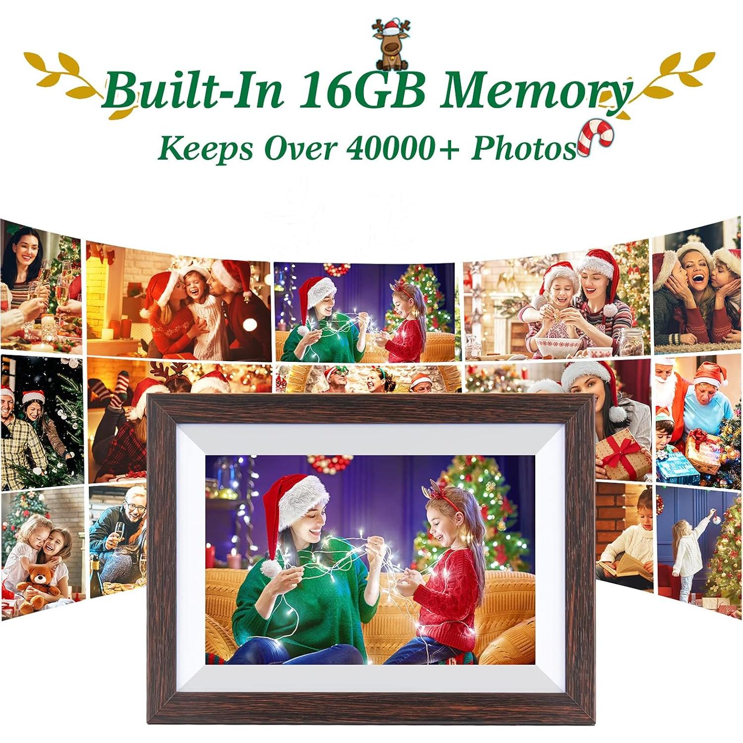 Marco Digital de Fotos 10.1" Weipan IPS HD Madera Marrón