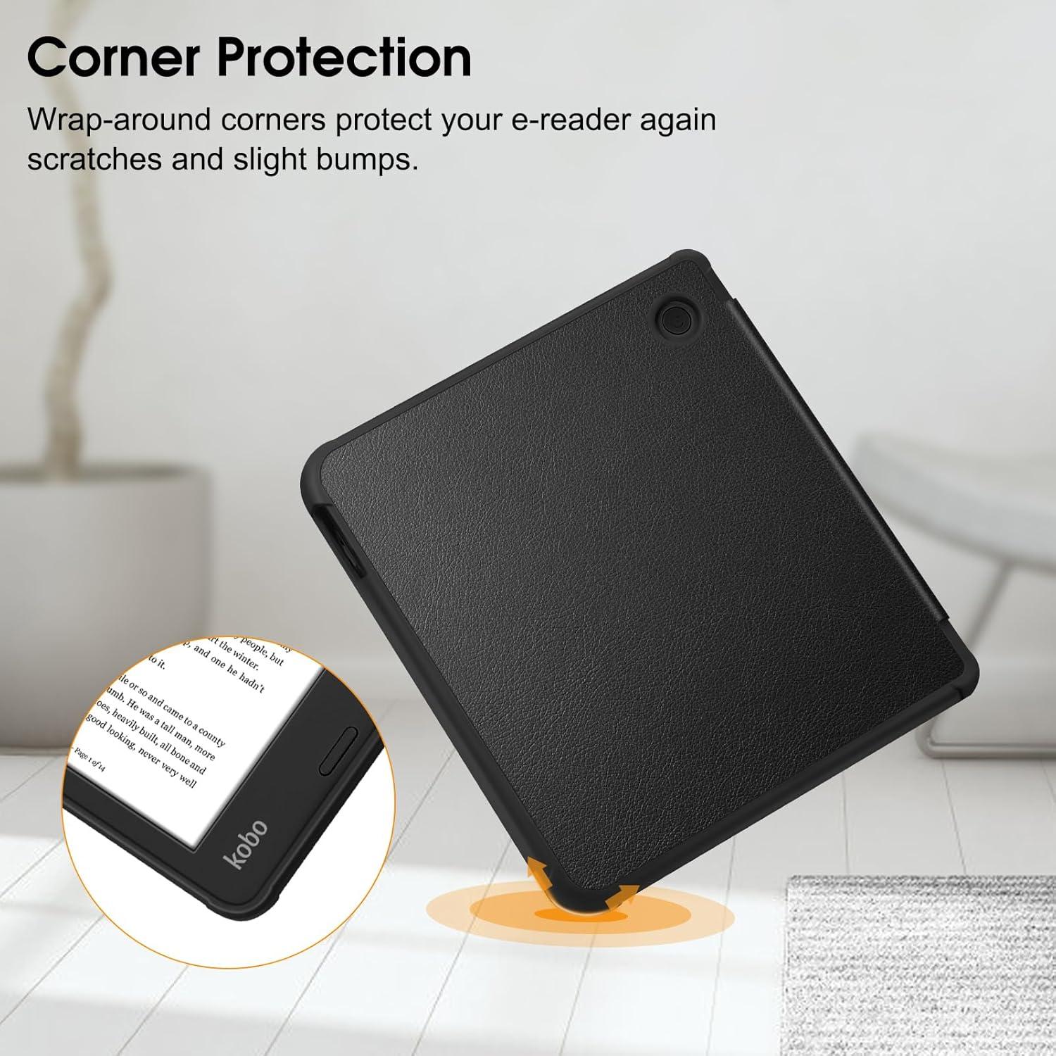 Funda Slim Fintie para Kobo Libra 7" y Libra 2 - TPU Negro