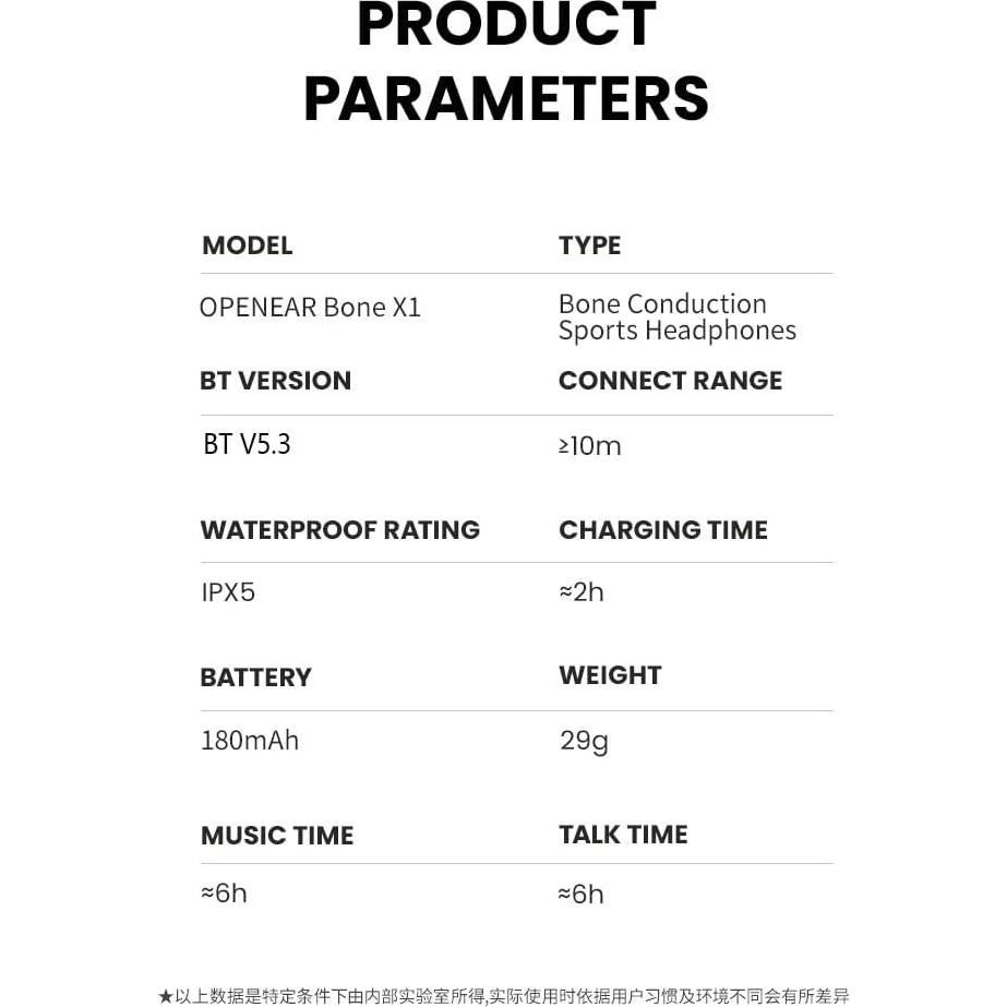 Auriculares Inalámbricos NOERLX de Conducción Ósea, IPX5, 6h