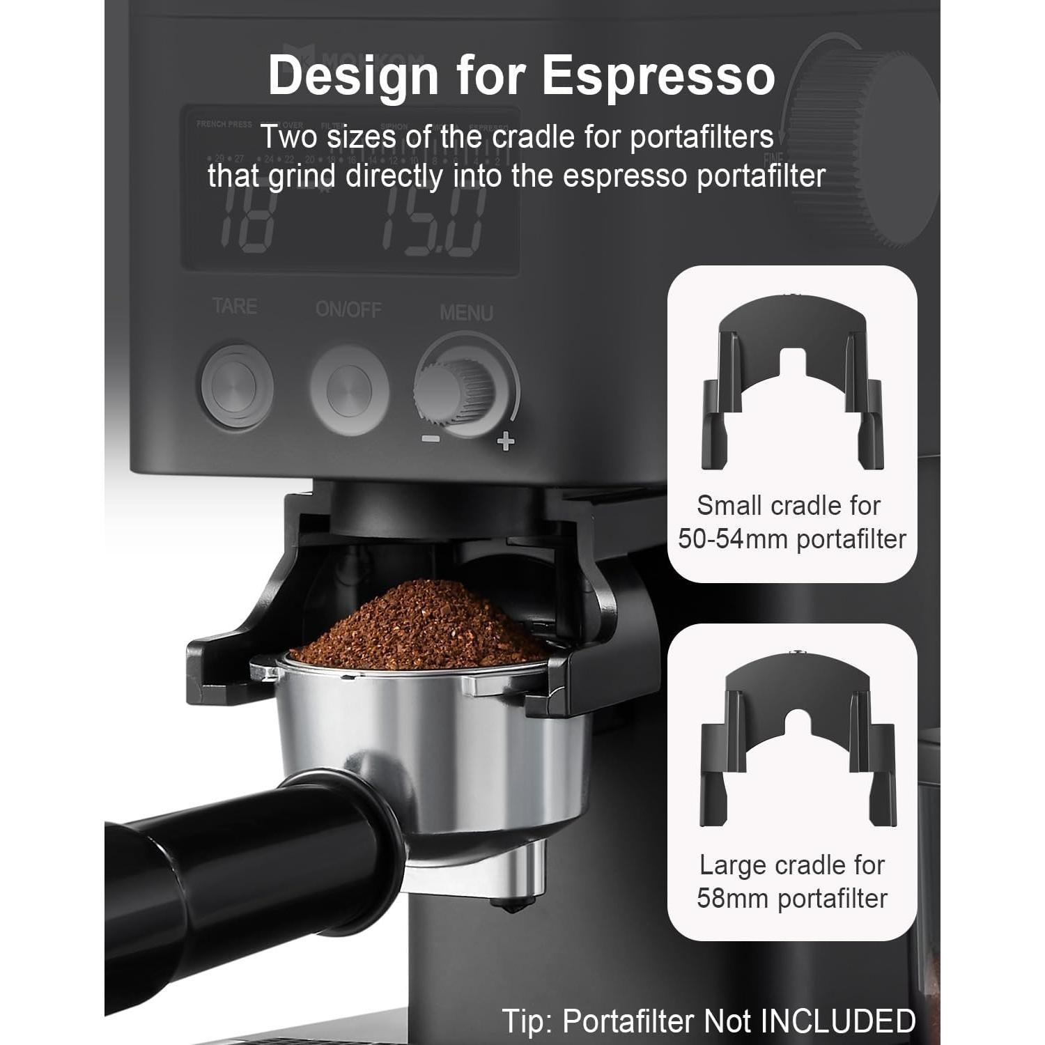 Molinillo de Café MOKKOM con Escala Bluetooth 150g Antiestático