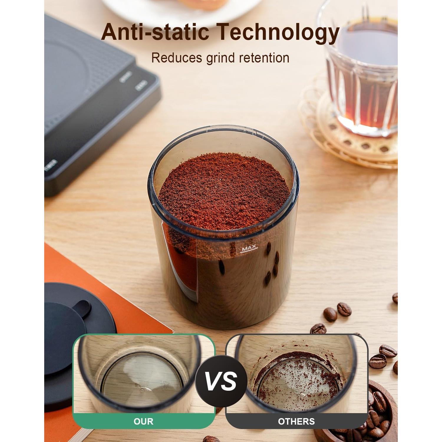 Molinillo de Café MOKKOM con Escala Bluetooth 150g Antiestático