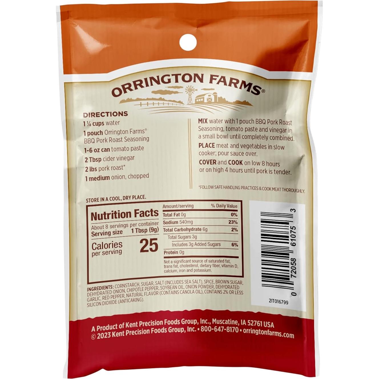 Sazonador para Cerdo al Horno BBQ Orrington Farms 70.87 g