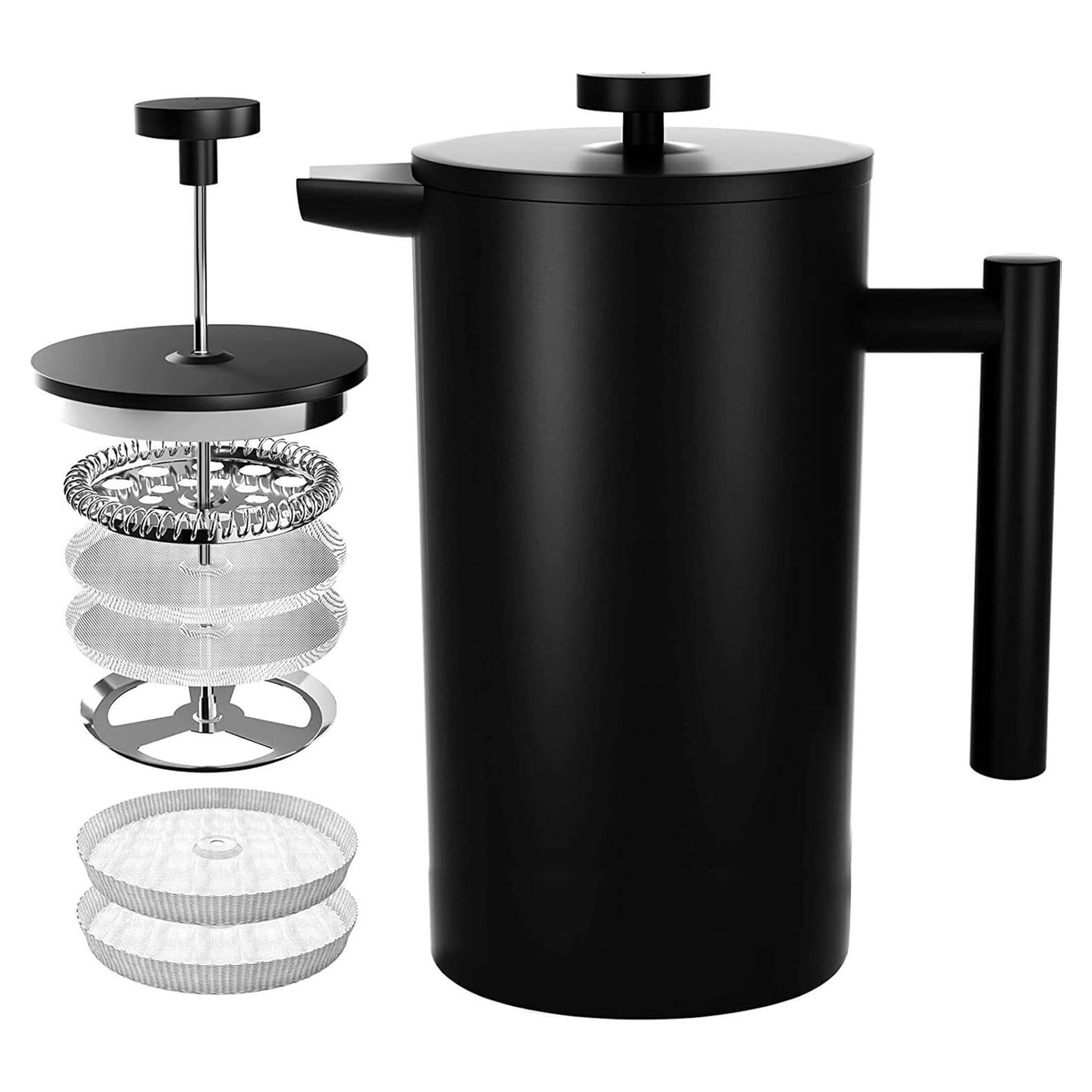 Cafetera Prensa Francesa Coffito 34 oz Acero Inoxidable Negro