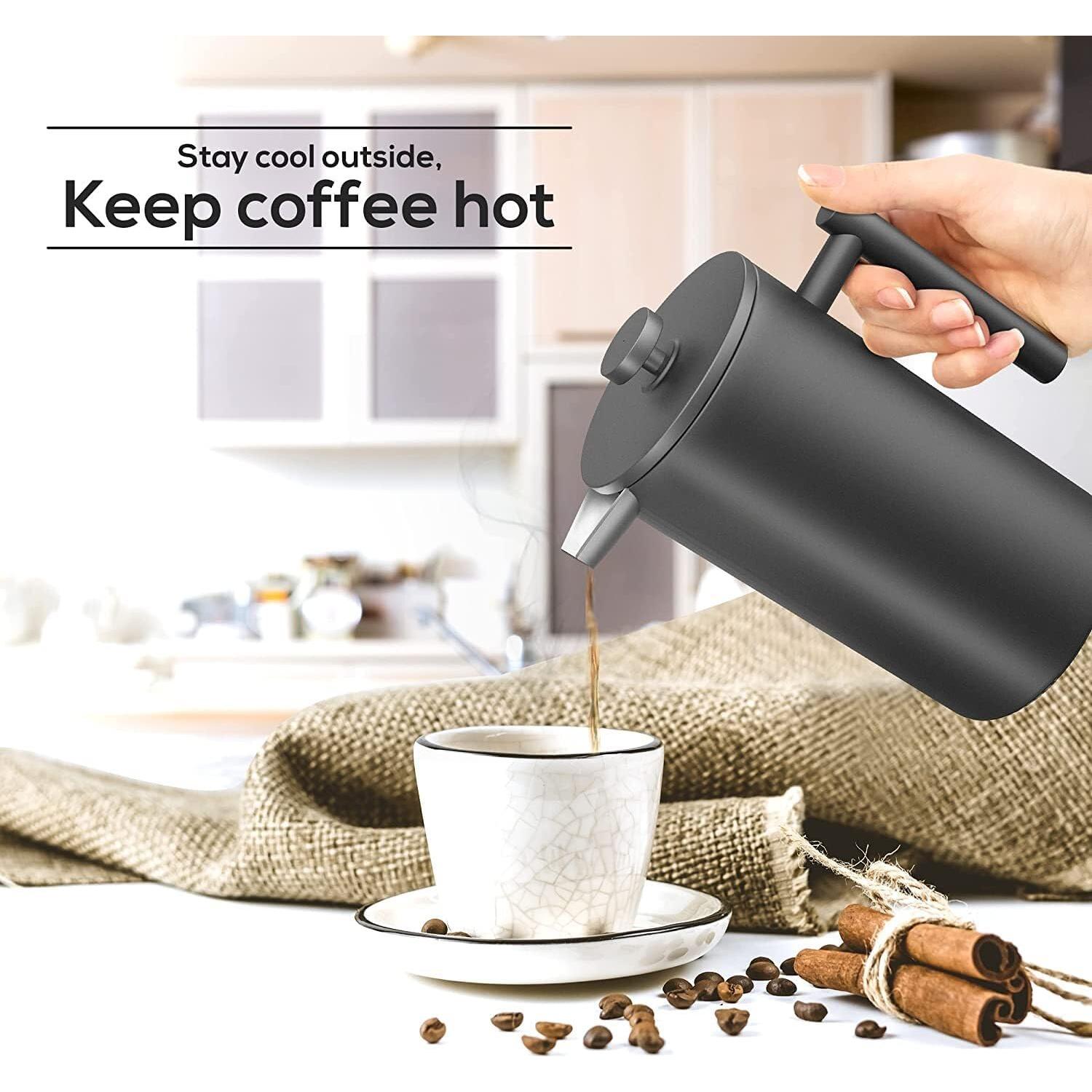 Cafetera Prensa Francesa Coffito 34 oz Acero Inoxidable Negro