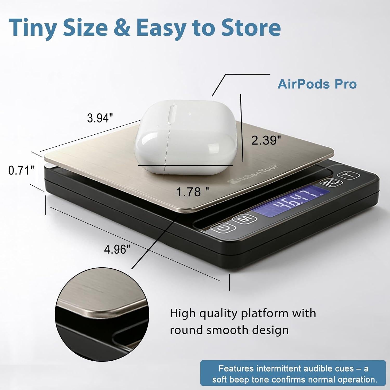 Báscula Digital KitchenTour EG-5001 500g/0.01g Alta Precisión