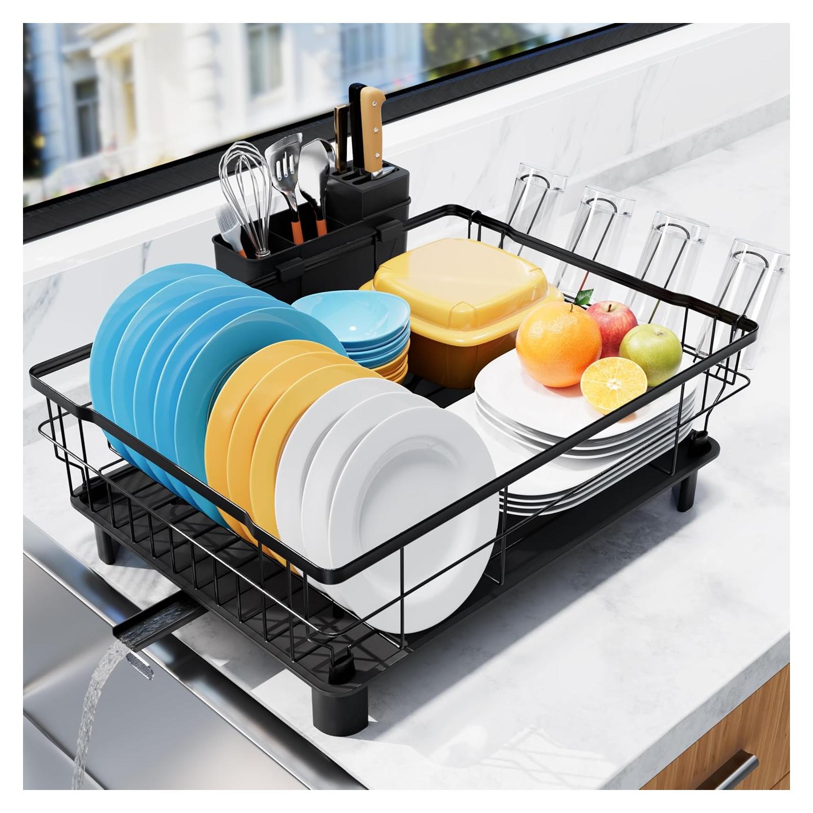 Estante para Secar Platos Homaxy Negro 42.93x32.99 cm Multifuncional