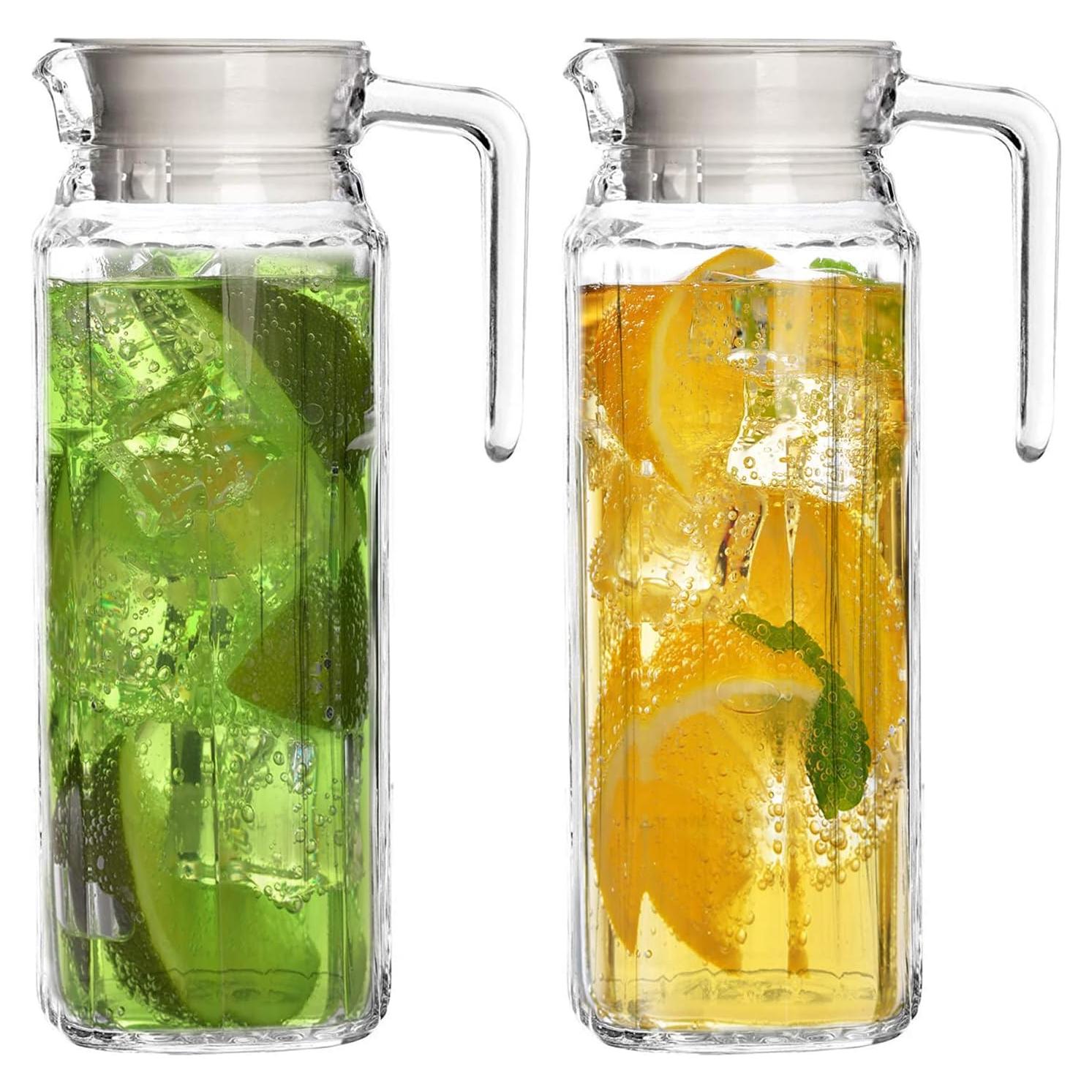 Set de 2 Jarras de Vidrio Marbelous 1.01L con Tapa y Pico