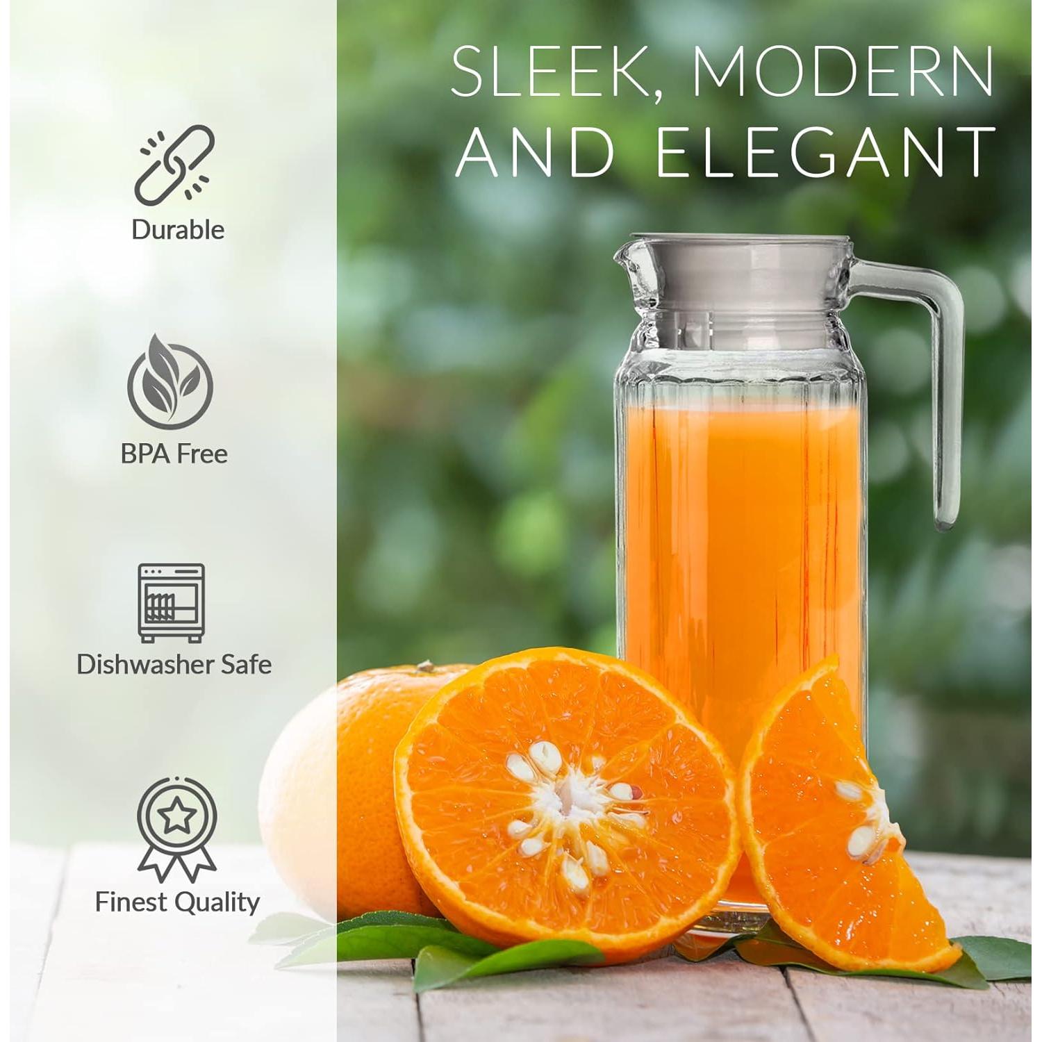 Set de 2 Jarras de Vidrio Marbelous 1.01L con Tapa y Pico