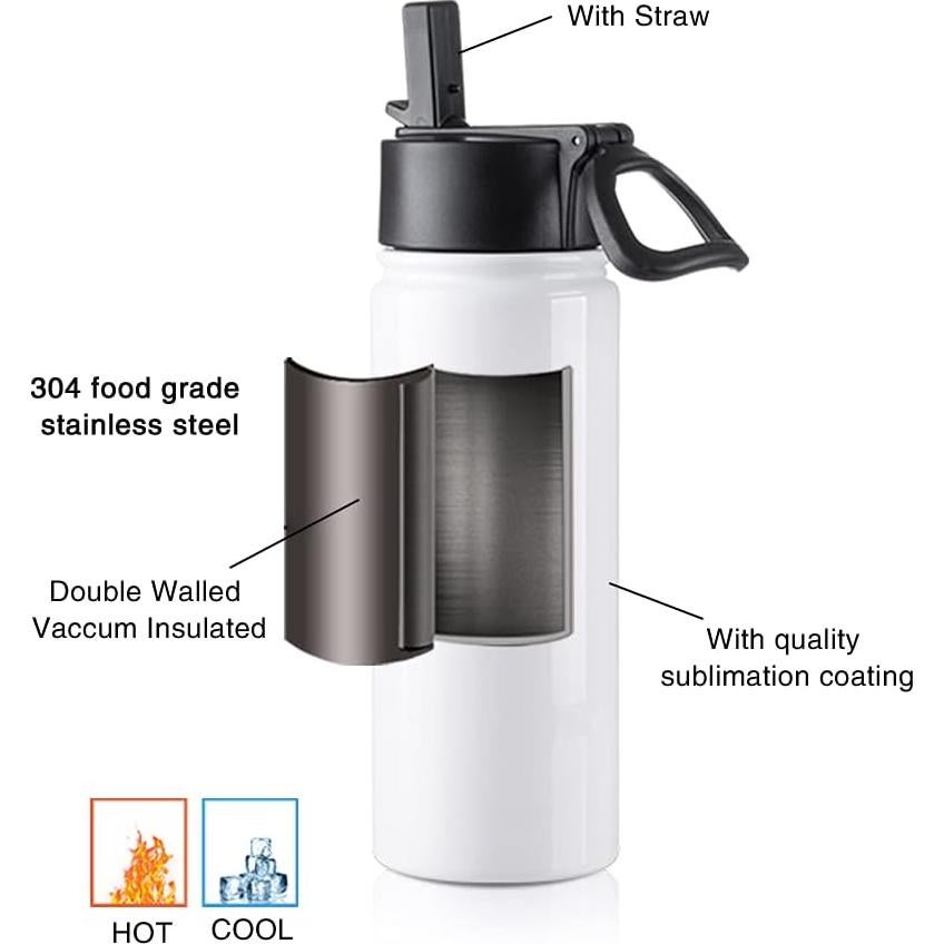 Botellas de Agua Deportivas PYD Life 4 Pack 550 ML Sublimación