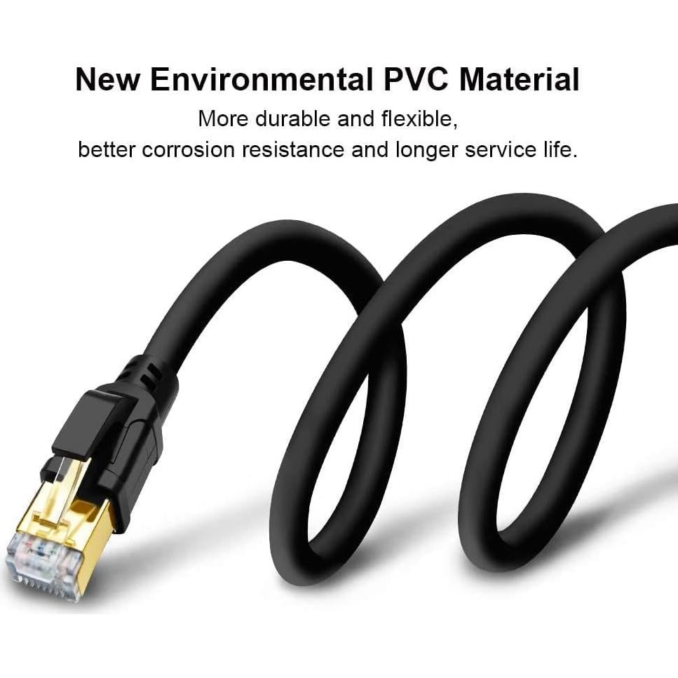 Cable Ethernet CAT 8 Yauhody 0.5m Alta Velocidad 40Gbps