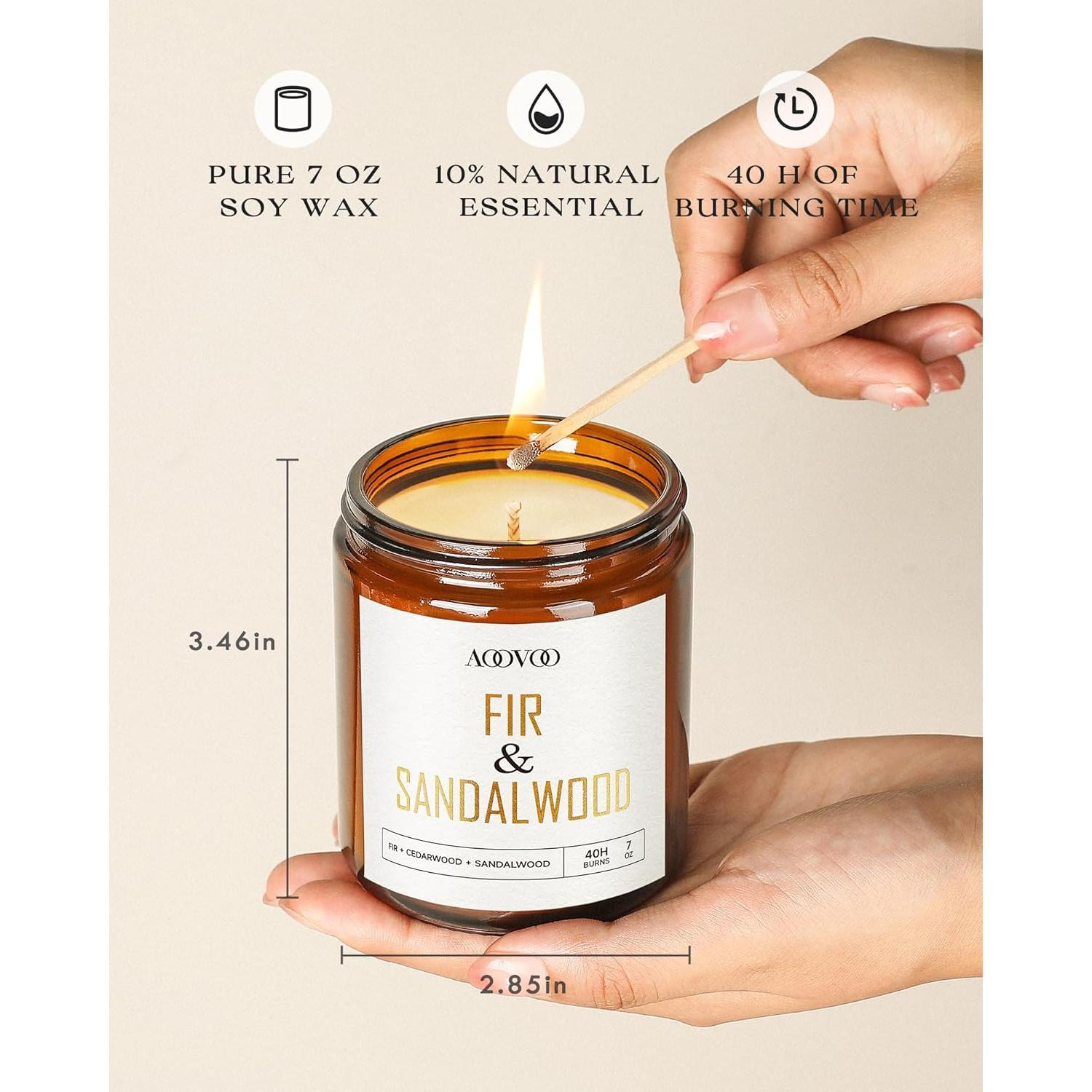 Conjunto de 6 Velas Aromáticas AOOVOO - Cera de Soja 1190g