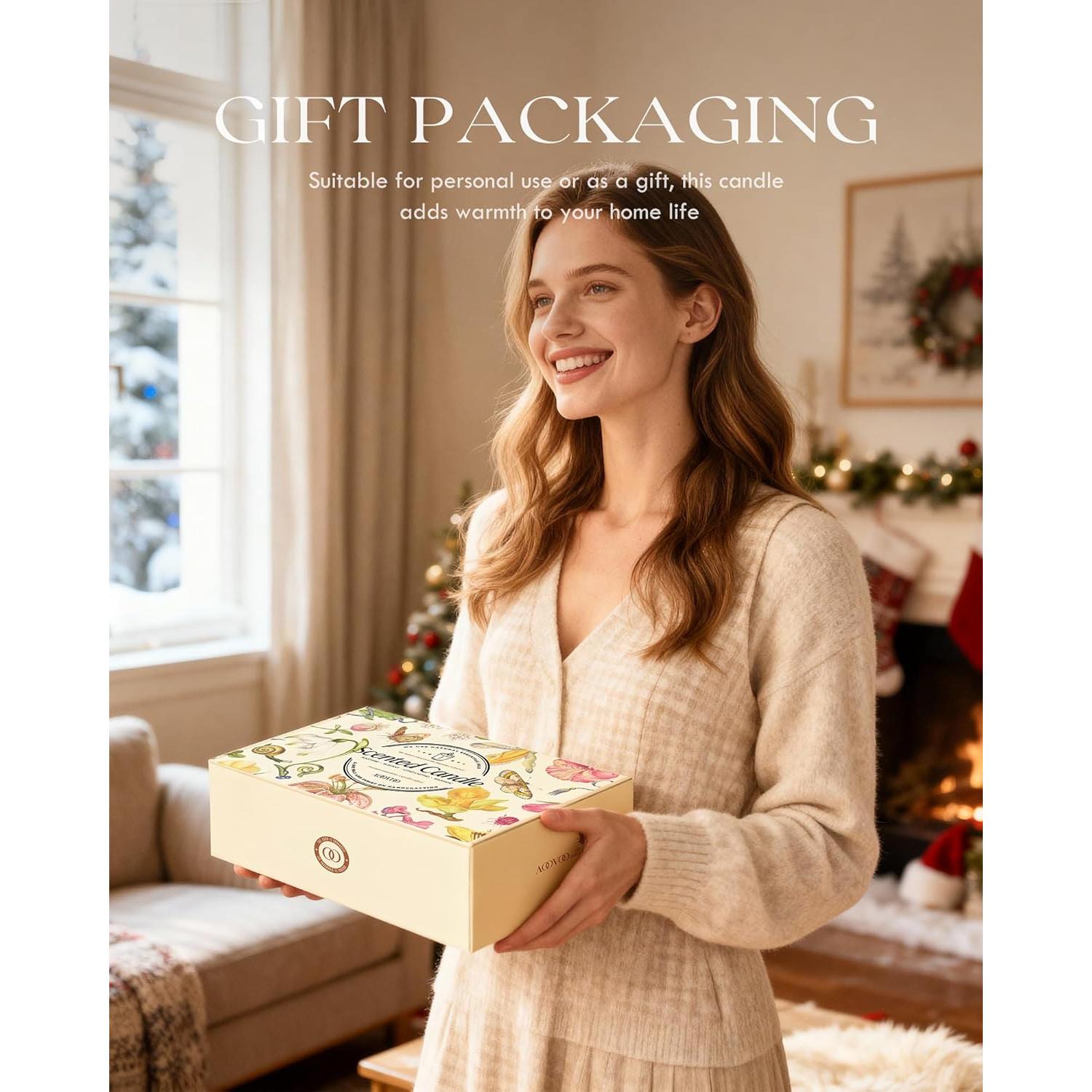 Conjunto de 6 Velas Aromáticas AOOVOO - Cera de Soja 1190g