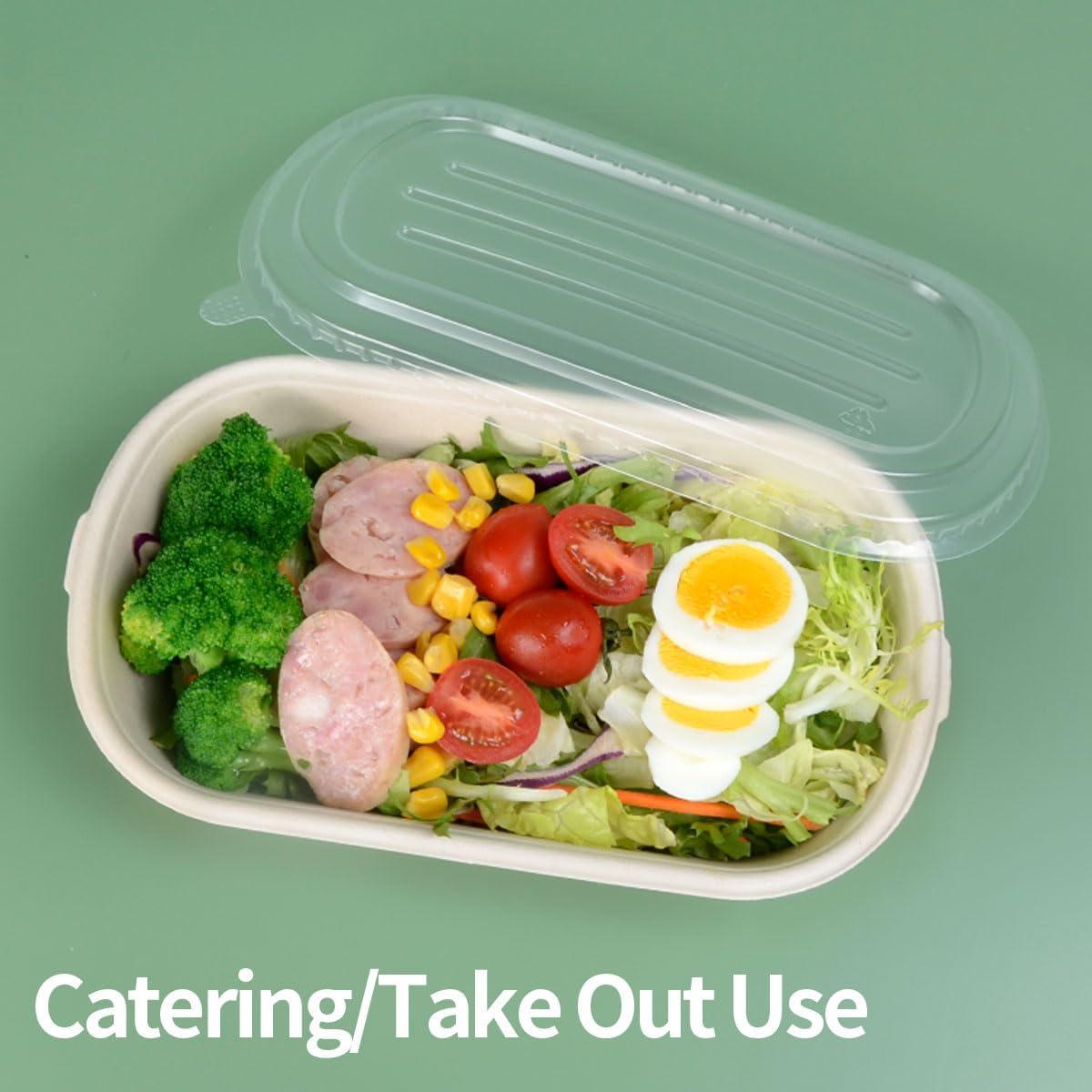 Paquete de 50 Contenedores Desechables AICHEF 32 oz con Tapa