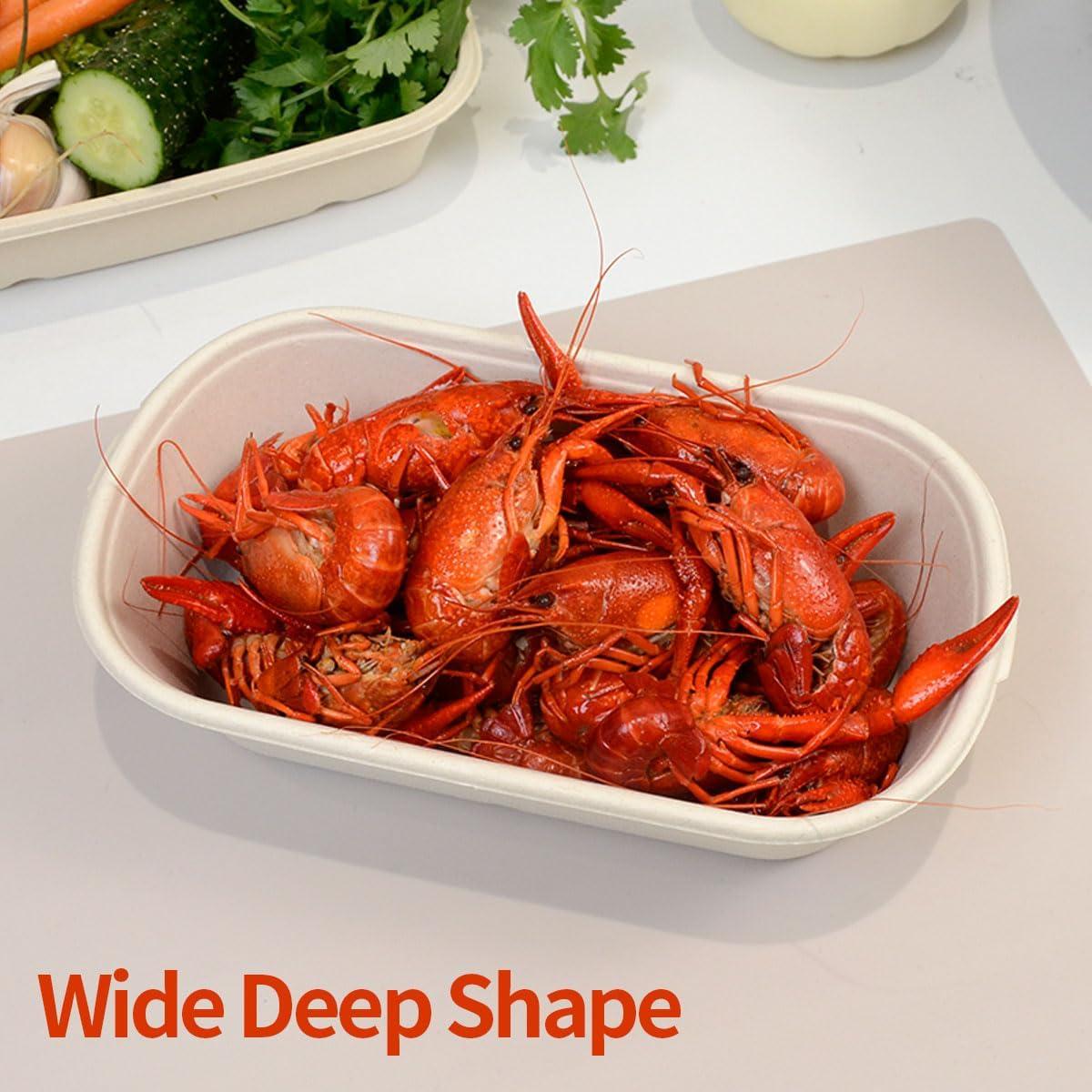 Paquete de 50 Contenedores Desechables AICHEF 32 oz con Tapa