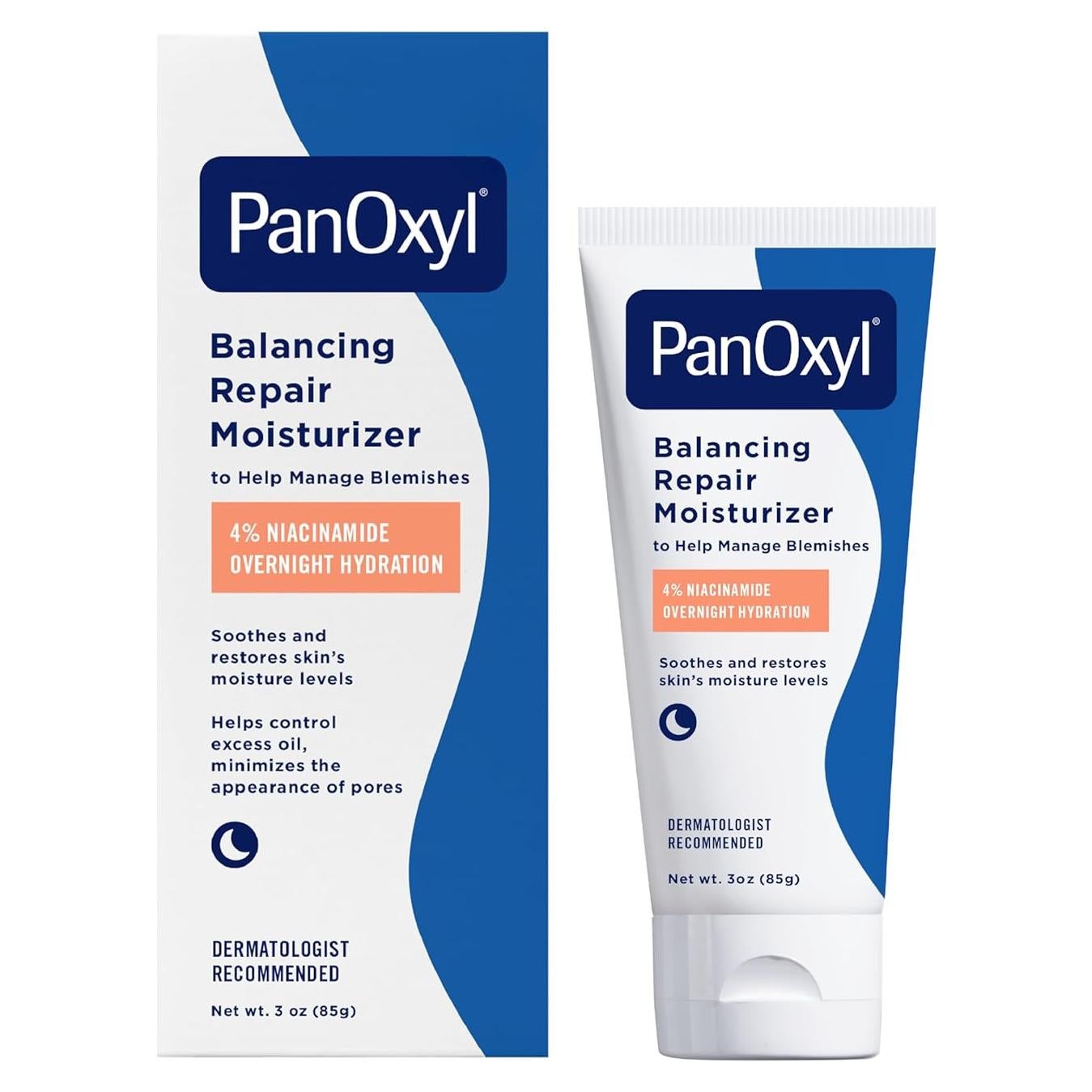 Hidratante Facial PanOxyl PM 85 ml con Niacinamida y Cica