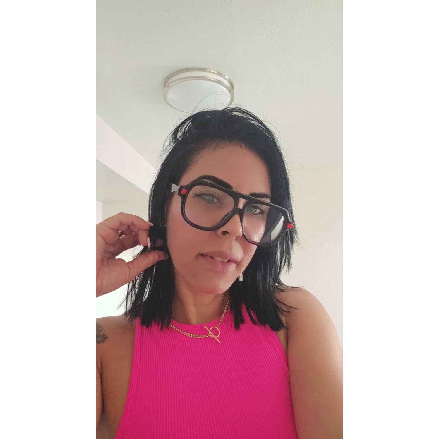 Gafas de Bloqueo de Luz Azul FEISEDY Aviador Unisex 50mm