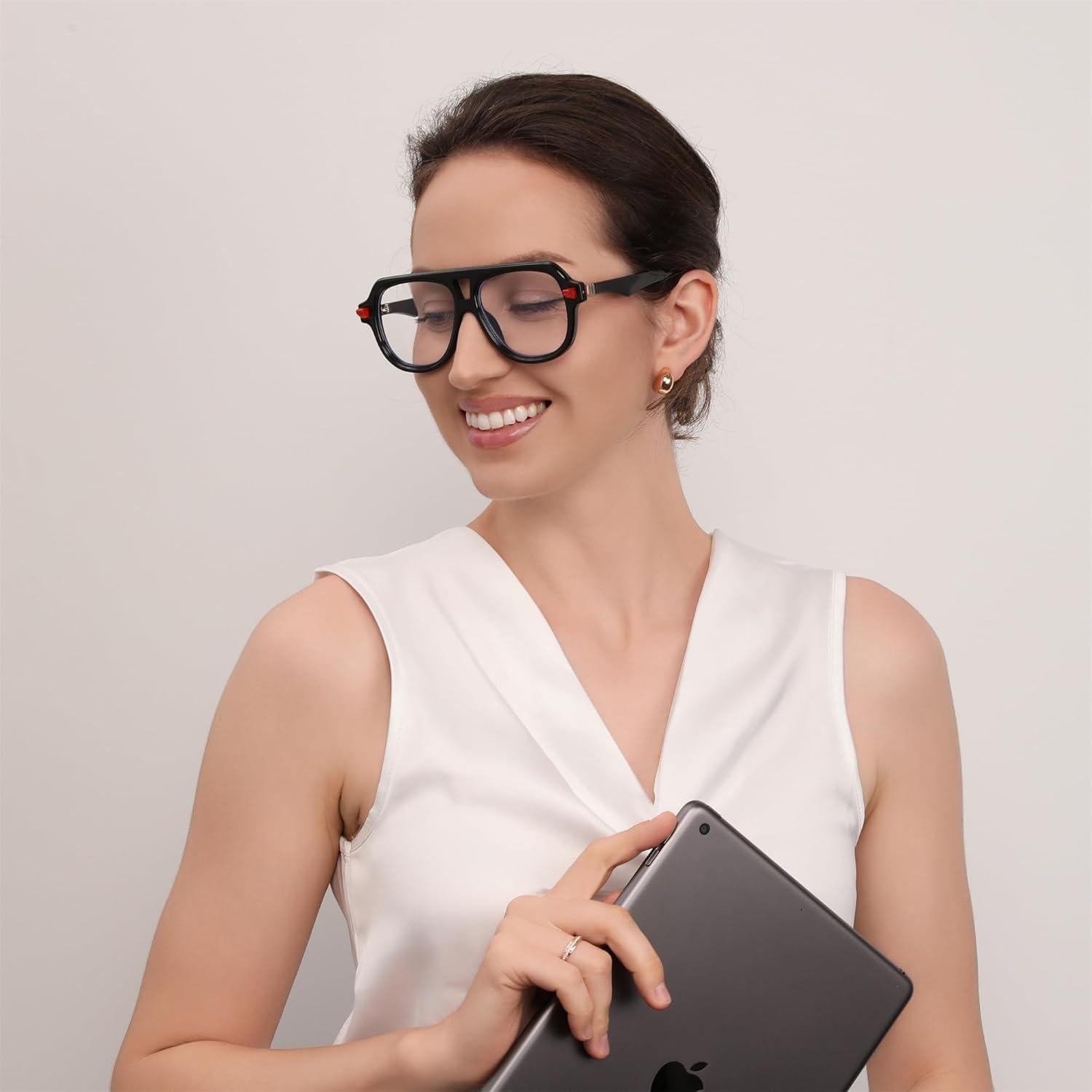 Gafas de Bloqueo de Luz Azul FEISEDY Aviador Unisex 50mm