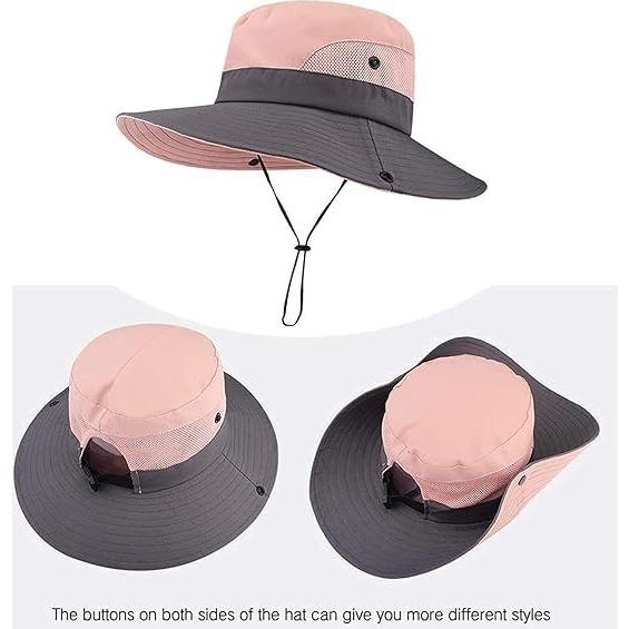 Sombrero de sol ZOORON para mujer con coleta y protección UV