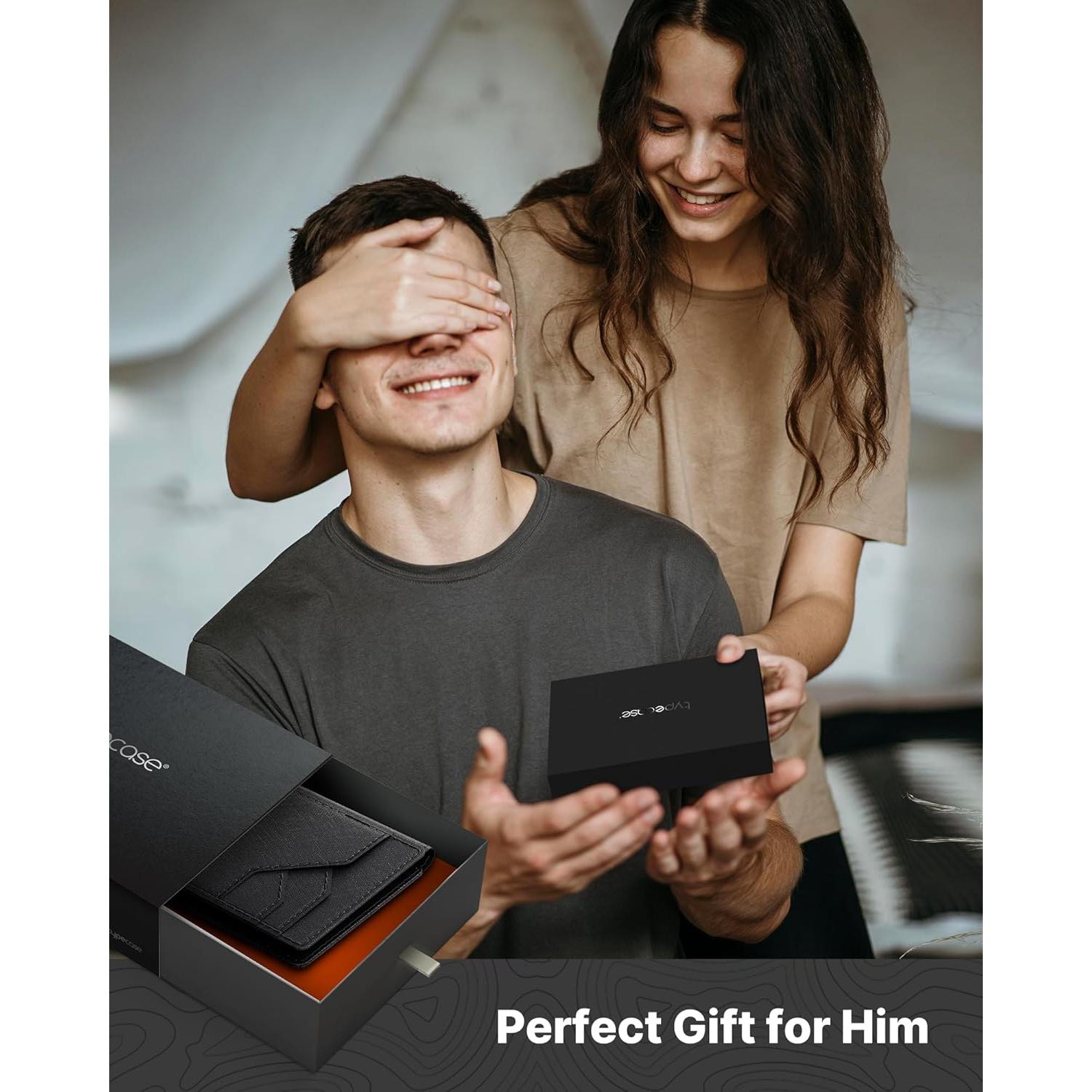 Cartera de Cuero Typecase para Hombres con Bloqueo RFID - Negro