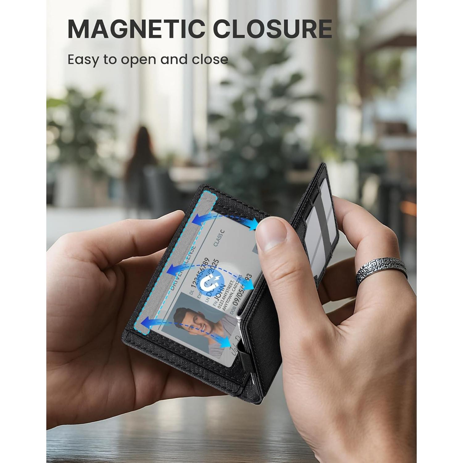 Cartera de Cuero Typecase para Hombres con Bloqueo RFID - Negro