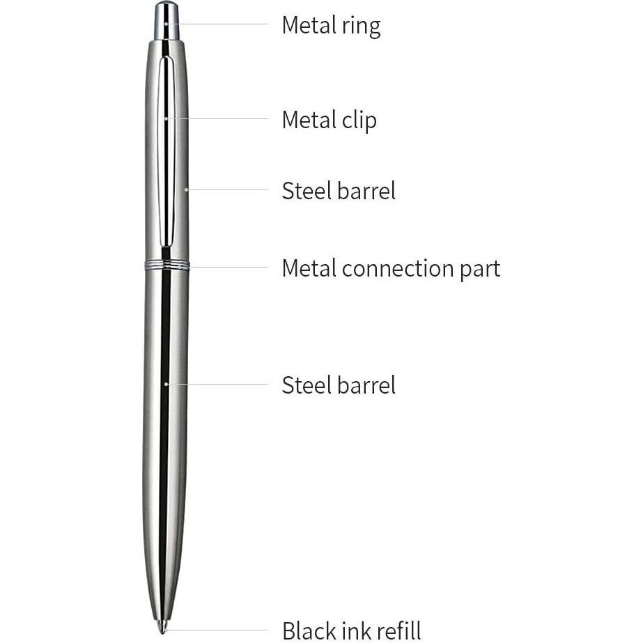 Bolígrafos Retráctiles ChaoQ de Metal 3 Pcs Tinta Negra 1.0mm