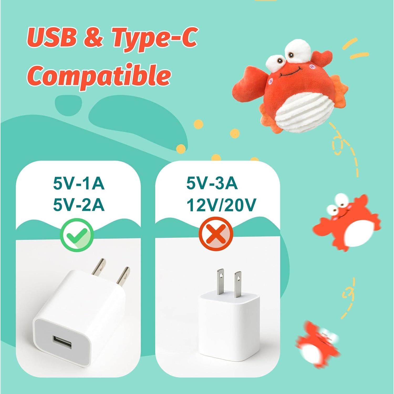 Juguete Interactivo para Perros GUKCO Cangrejo Recargable