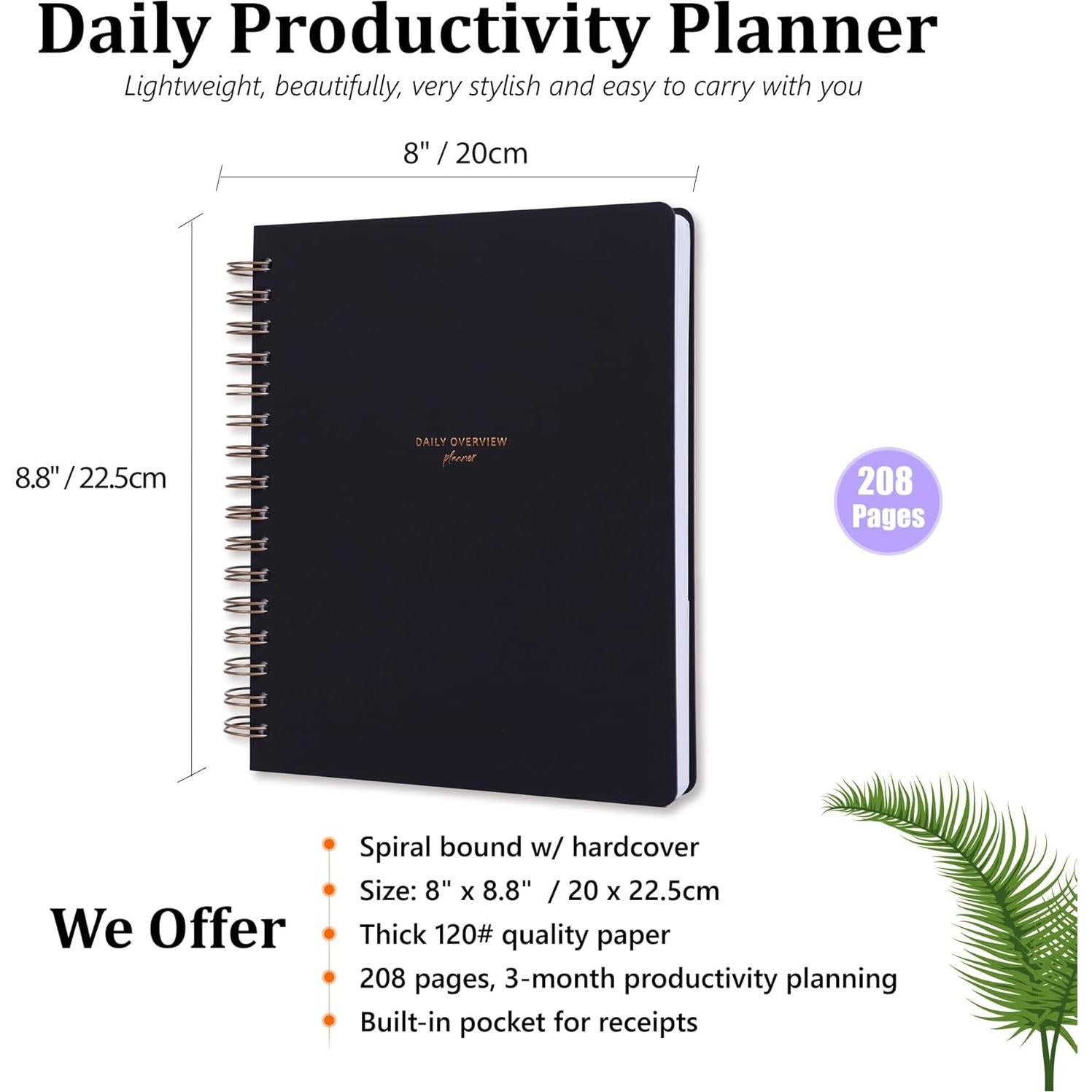 Planificador Diario Sin Fecha Centro Zerone 3 Meses 22.4x20.3 cm