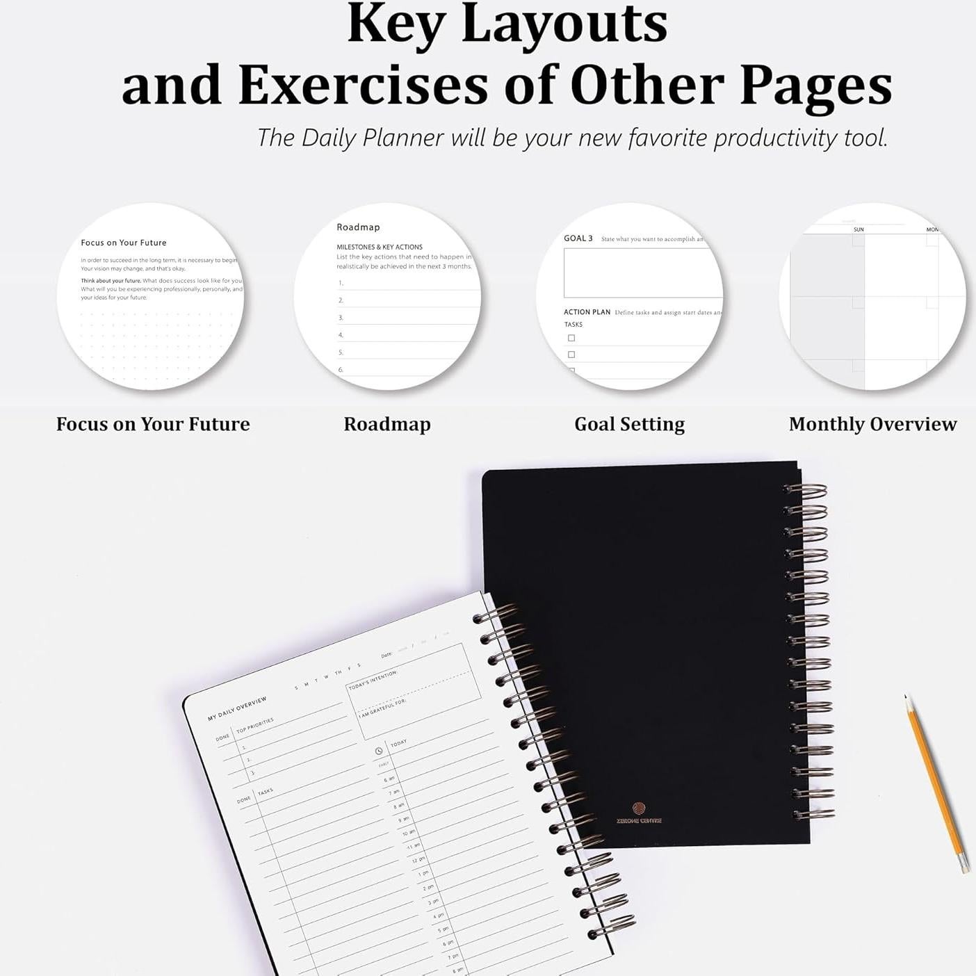 Planificador Diario Sin Fecha Centro Zerone 3 Meses 22.4x20.3 cm