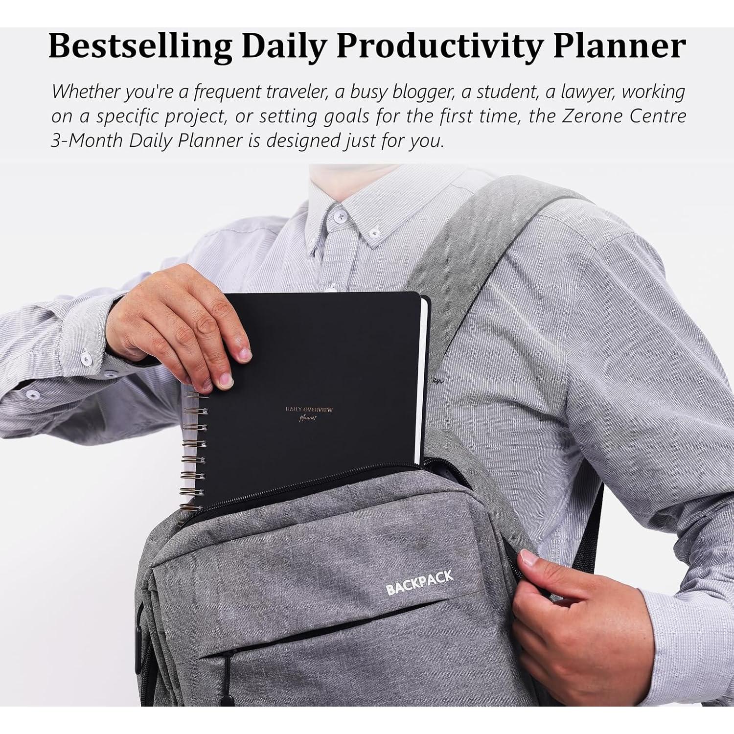 Planificador Diario Sin Fecha Centro Zerone 3 Meses 22.4x20.3 cm