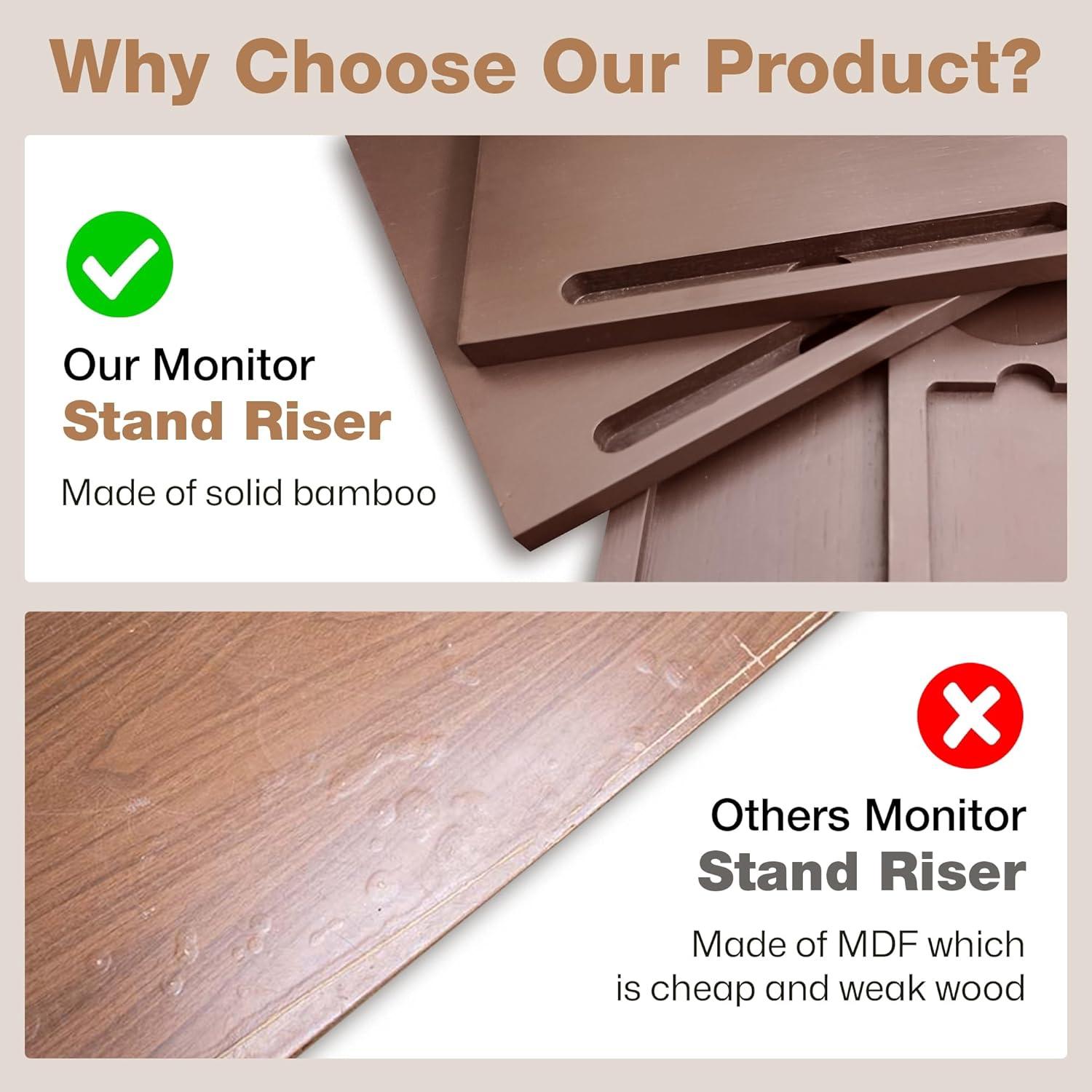 Soporte Doble Monitor Madera Sólida CeraScape Ajustable 60-91cm