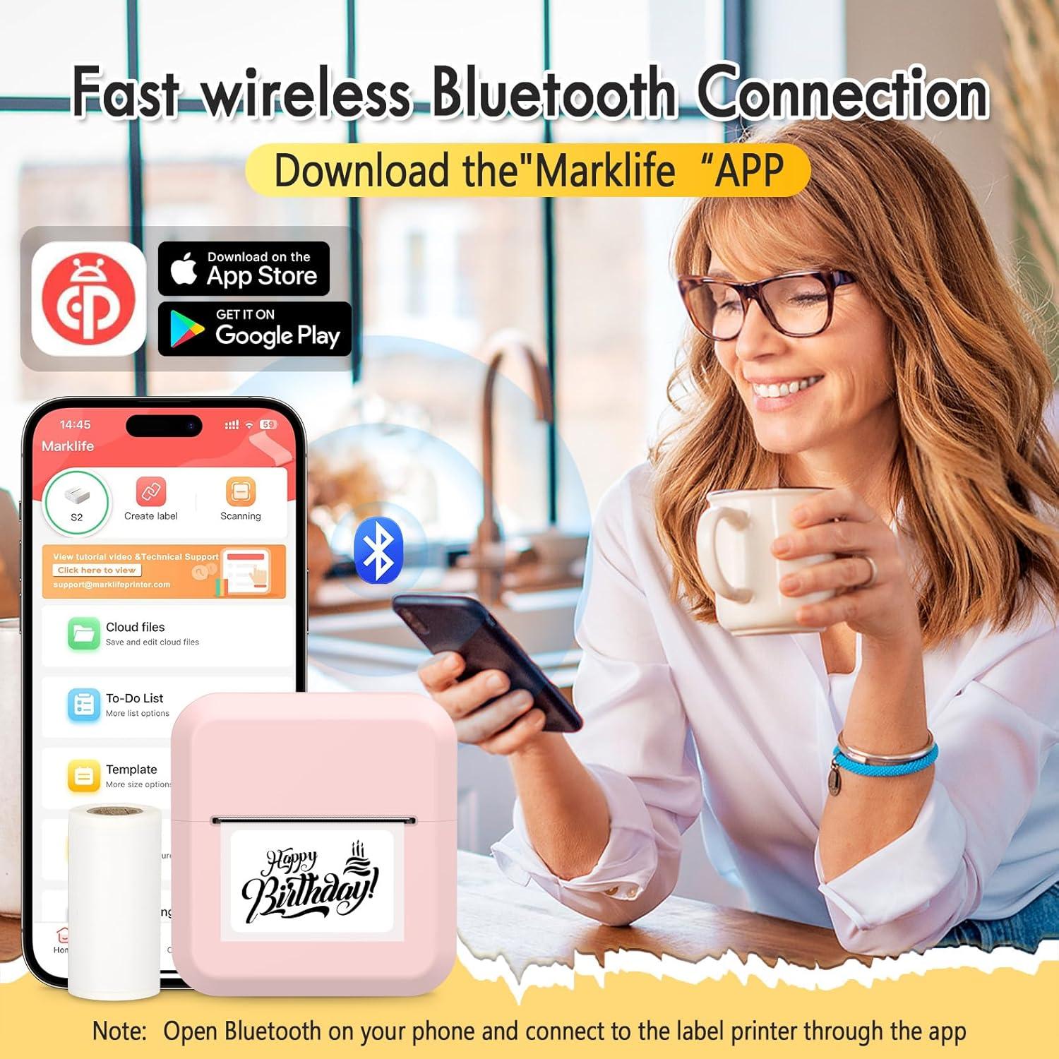 Impresora de Etiquetas Térmicas HuiJuKeJi S2 Bluetooth 50x30mm