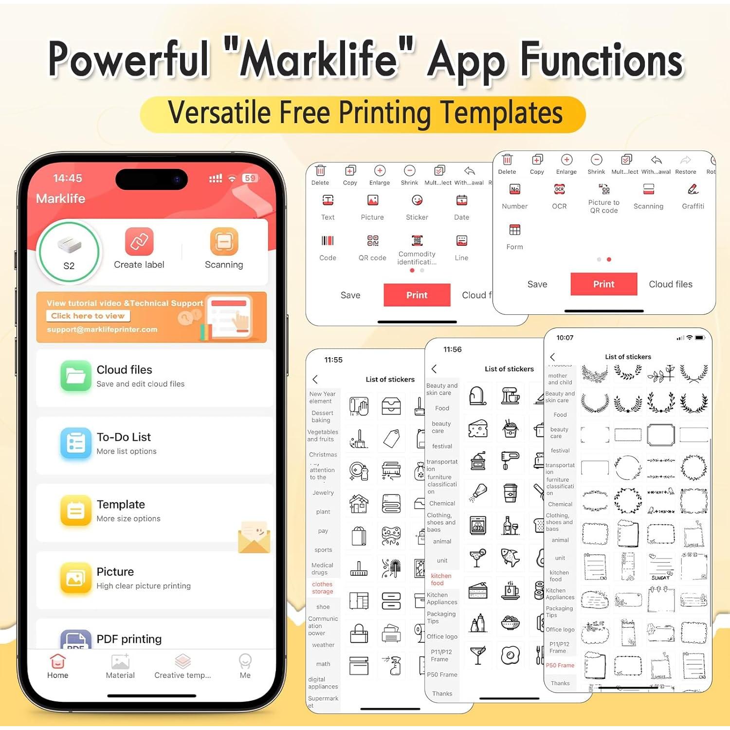 Impresora de Etiquetas Térmicas HuiJuKeJi S2 Bluetooth 50x30mm