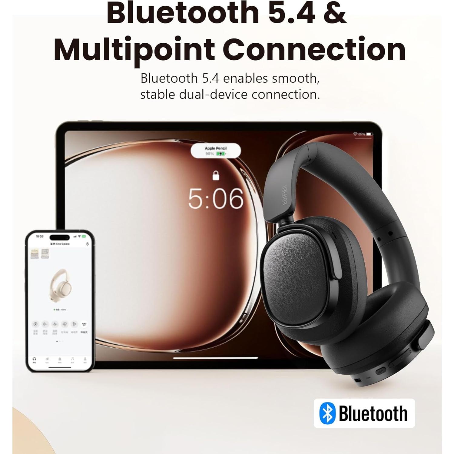 Auriculares Edifier ES850NB Bluetooth con ANC, 92H, Negro