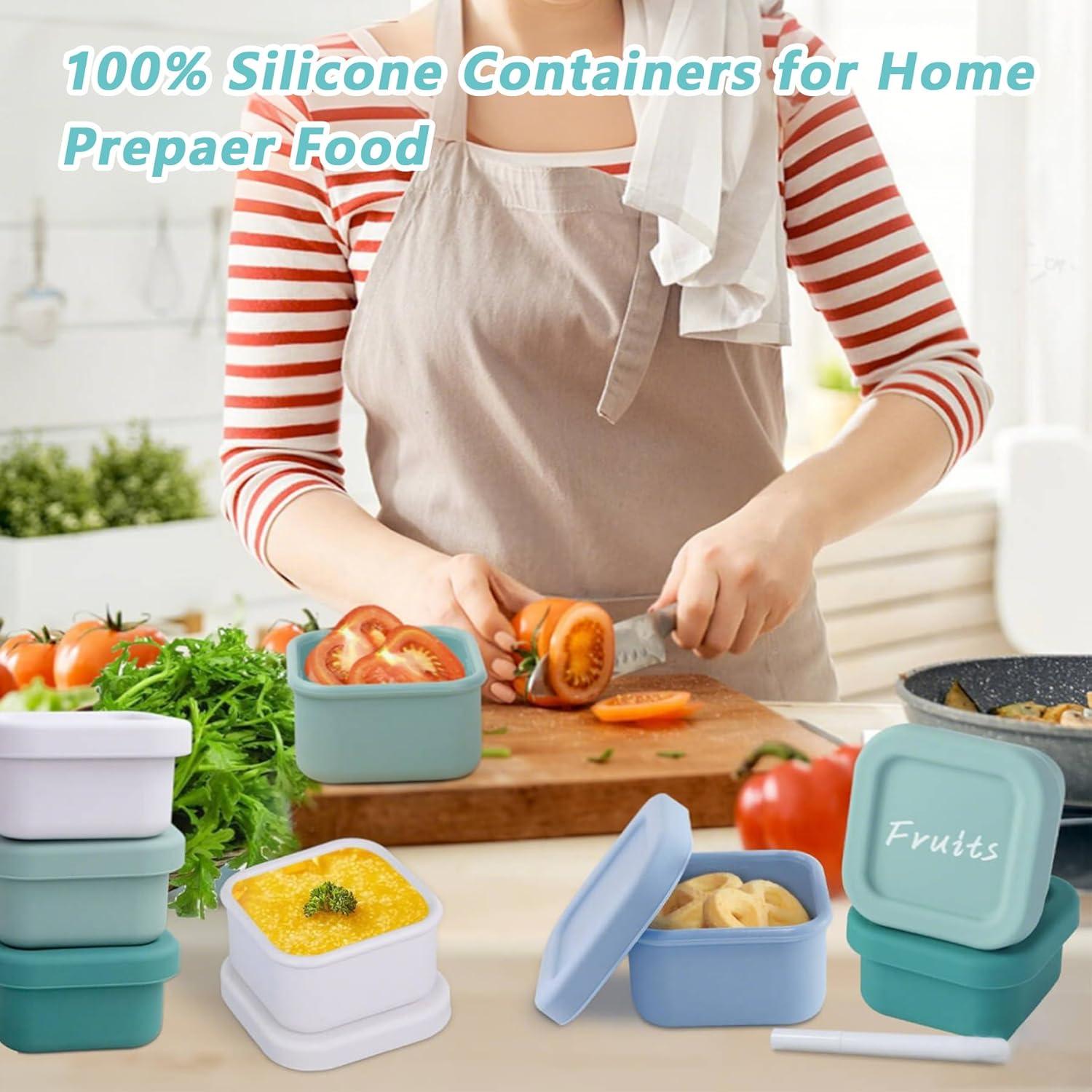 Finorder 4 Contenedores de Silicona para Snacks 103.5ml BPA Free